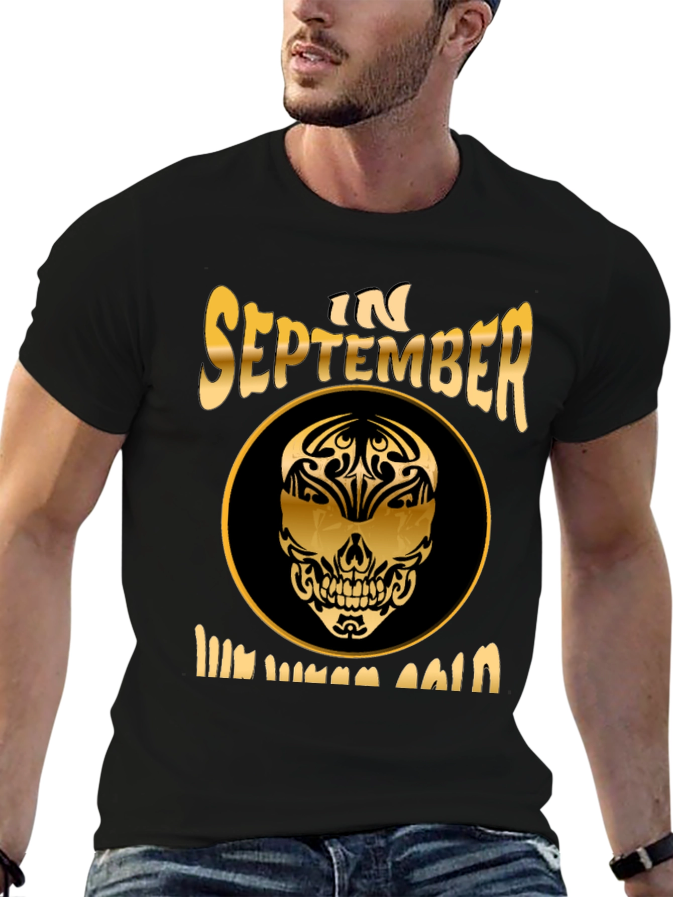 September Birthday Skull Graphic T-Shirt