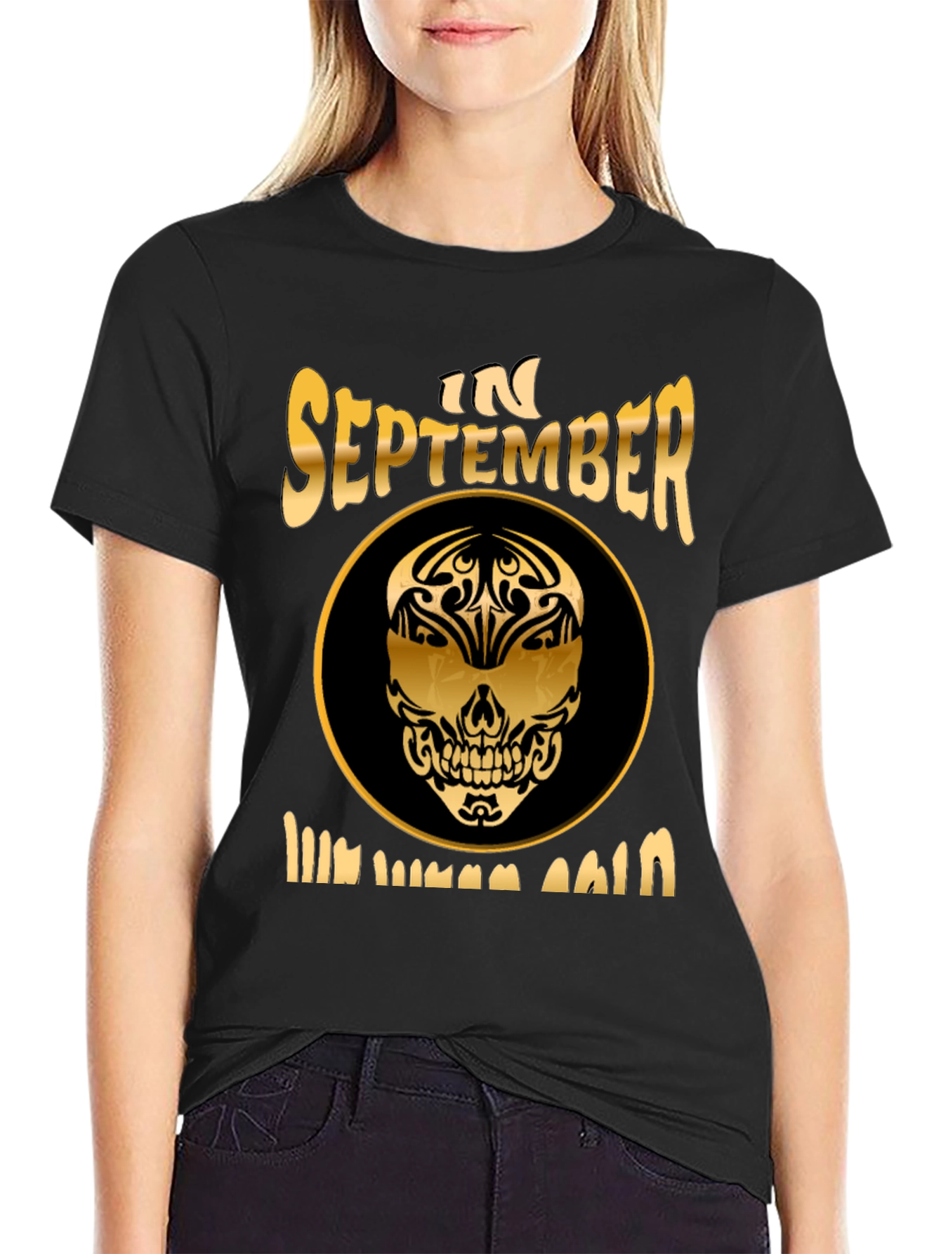 September Birthday Skull Graphic T-Shirt