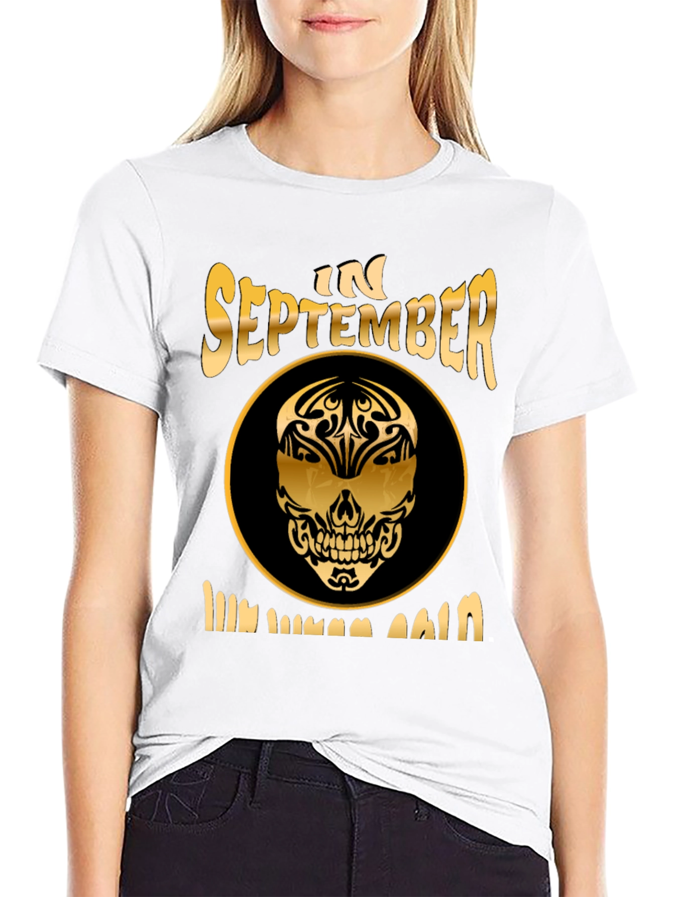 September Birthday Skull Graphic T-Shirt