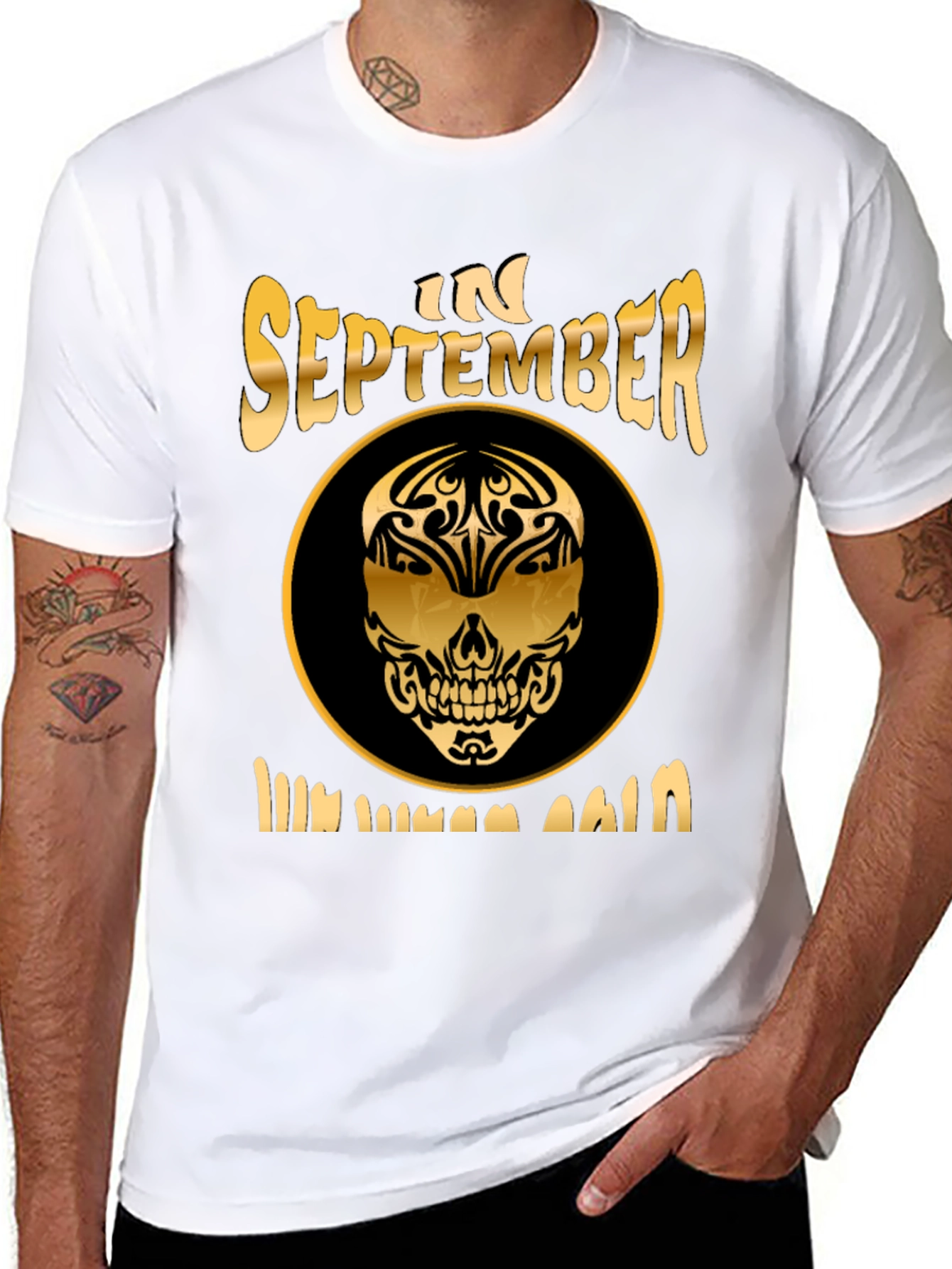 September Birthday Skull Graphic T-Shirt