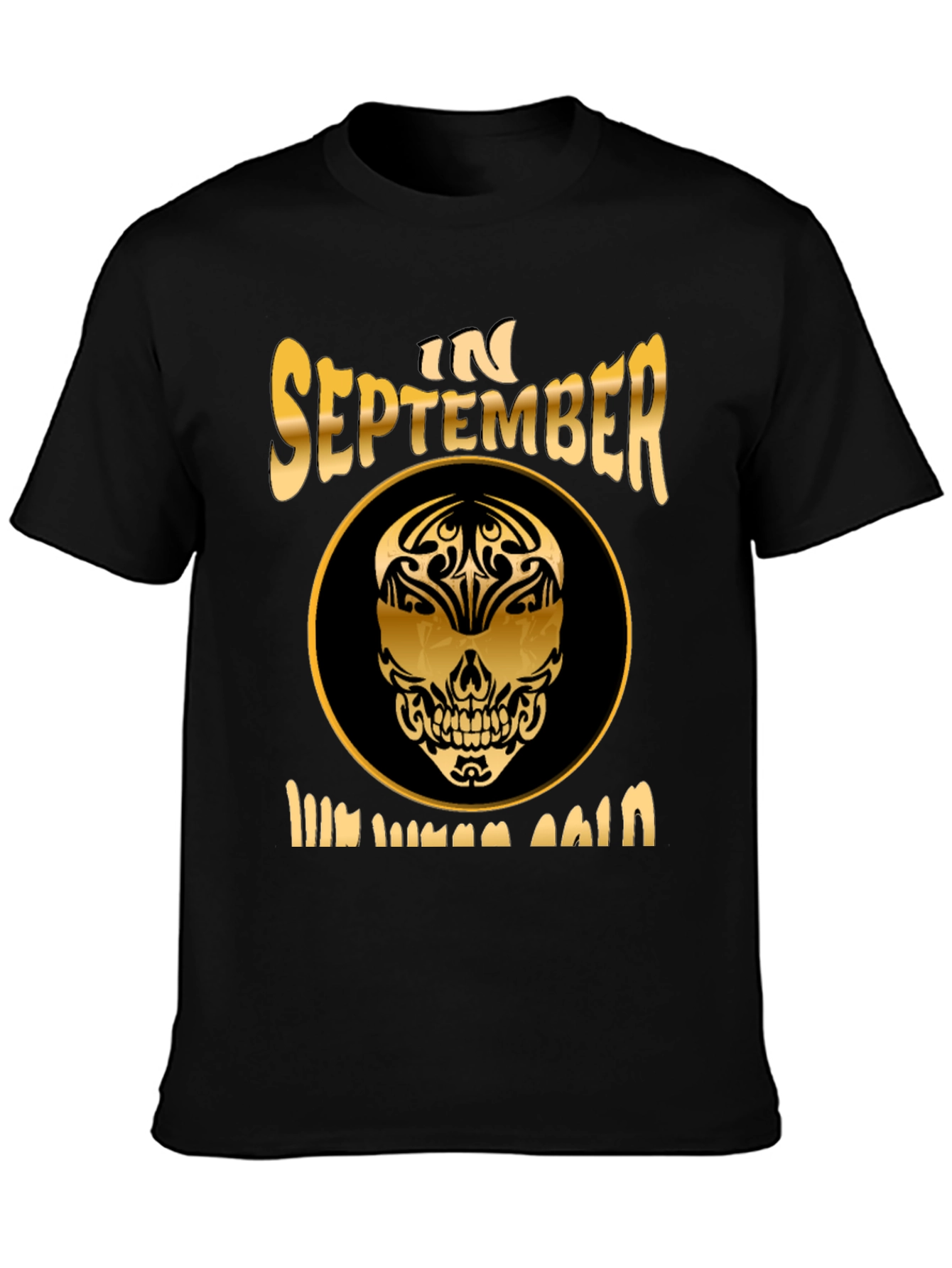 September Birthday Skull Graphic T-Shirt
