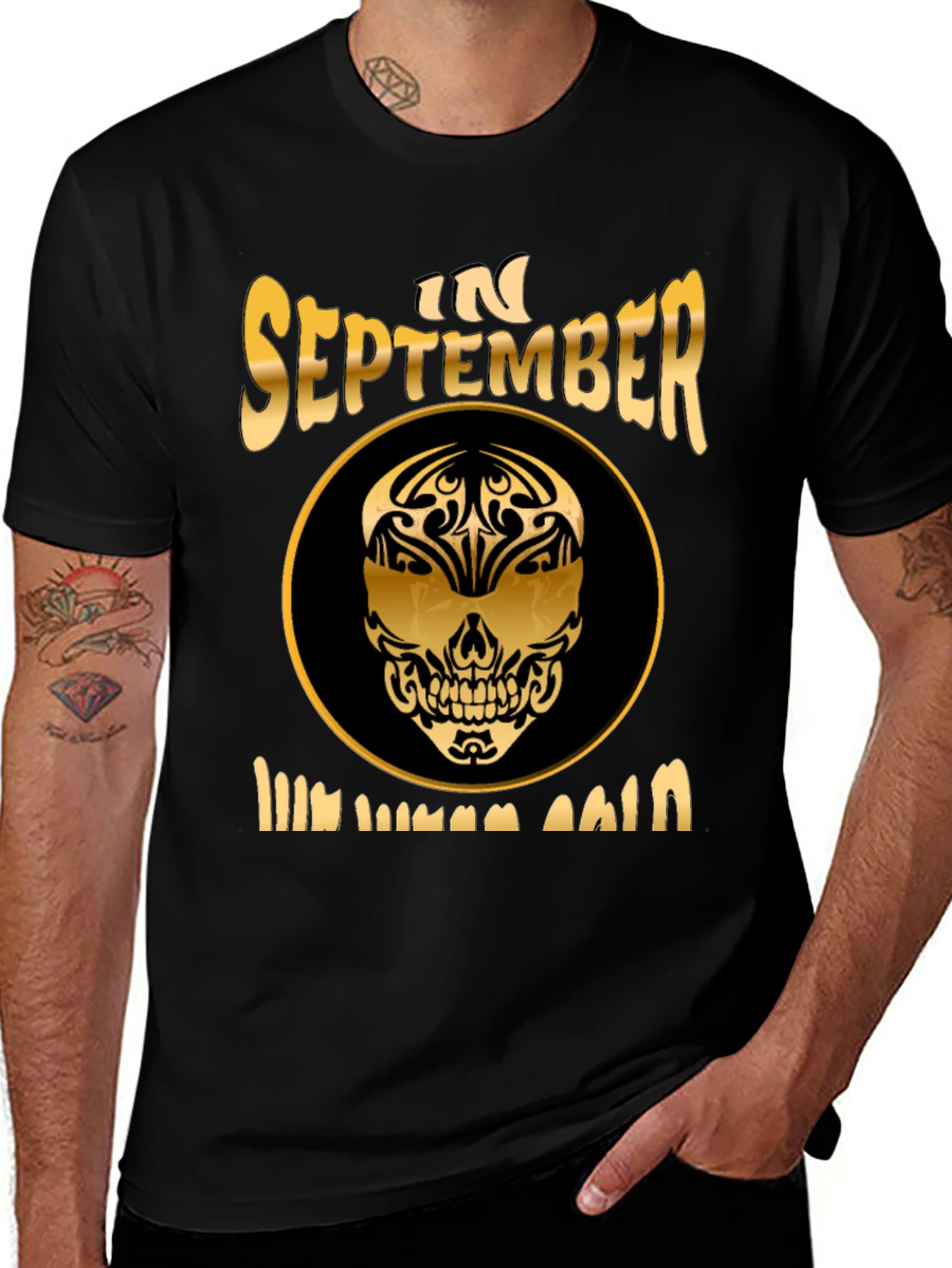 September Birthday Skull Graphic T-Shirt