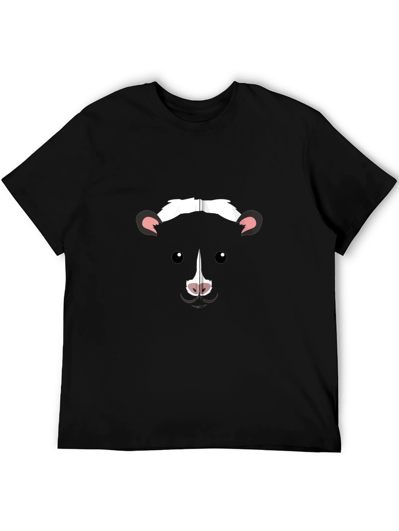 Skunk Face Graphic T-Shirt - Black Cotton Tee