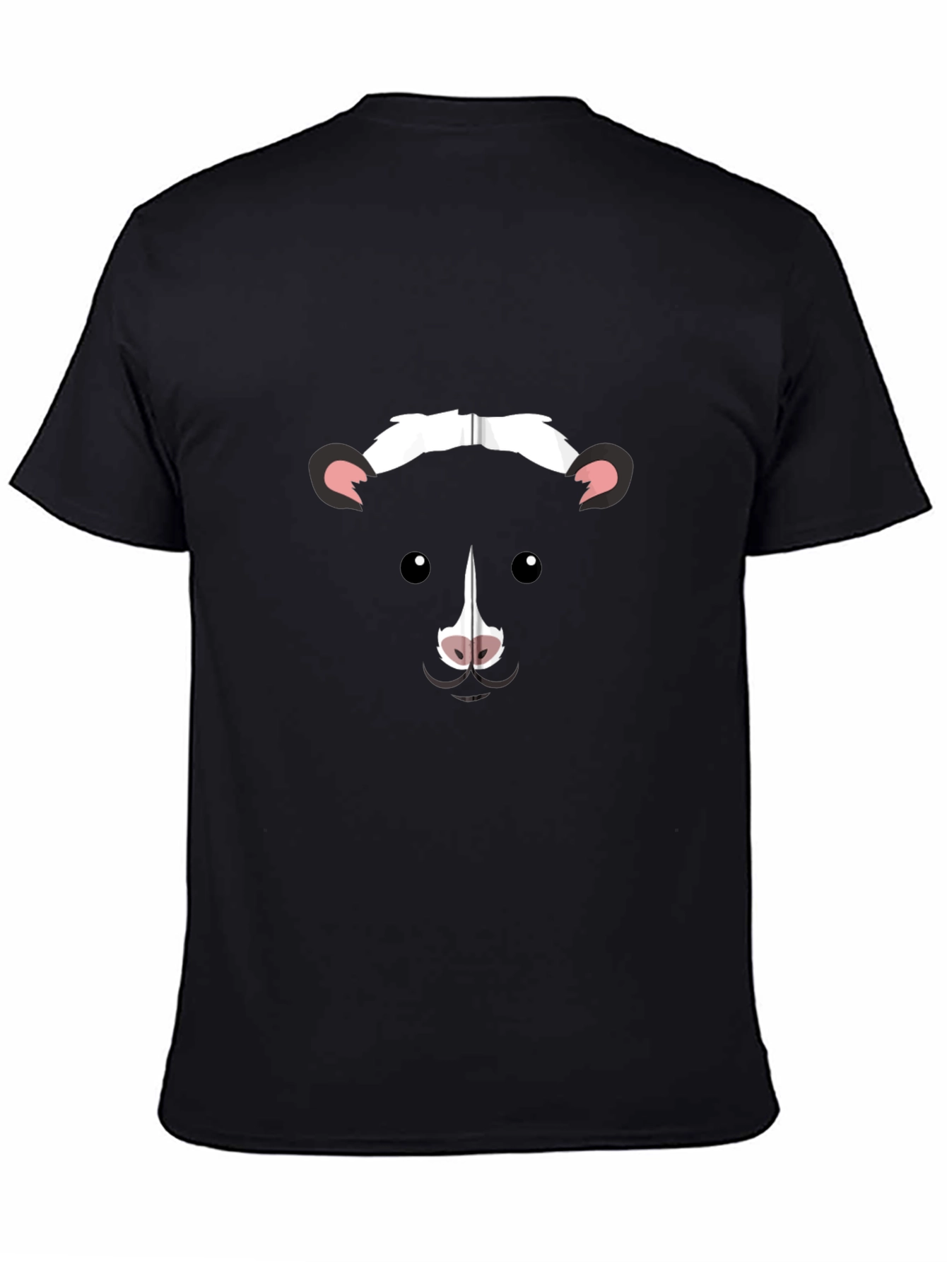 Skunk Face Graphic T-Shirt - Black Cotton Tee