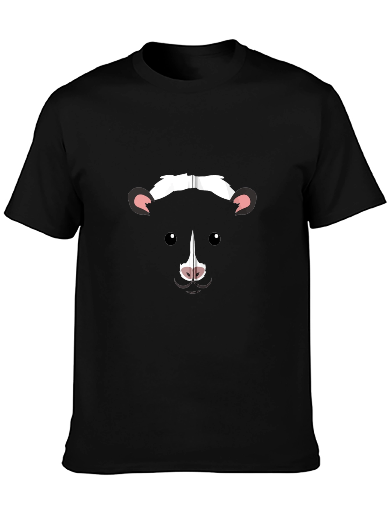 Skunk Face Graphic T-Shirt - Black Cotton Tee