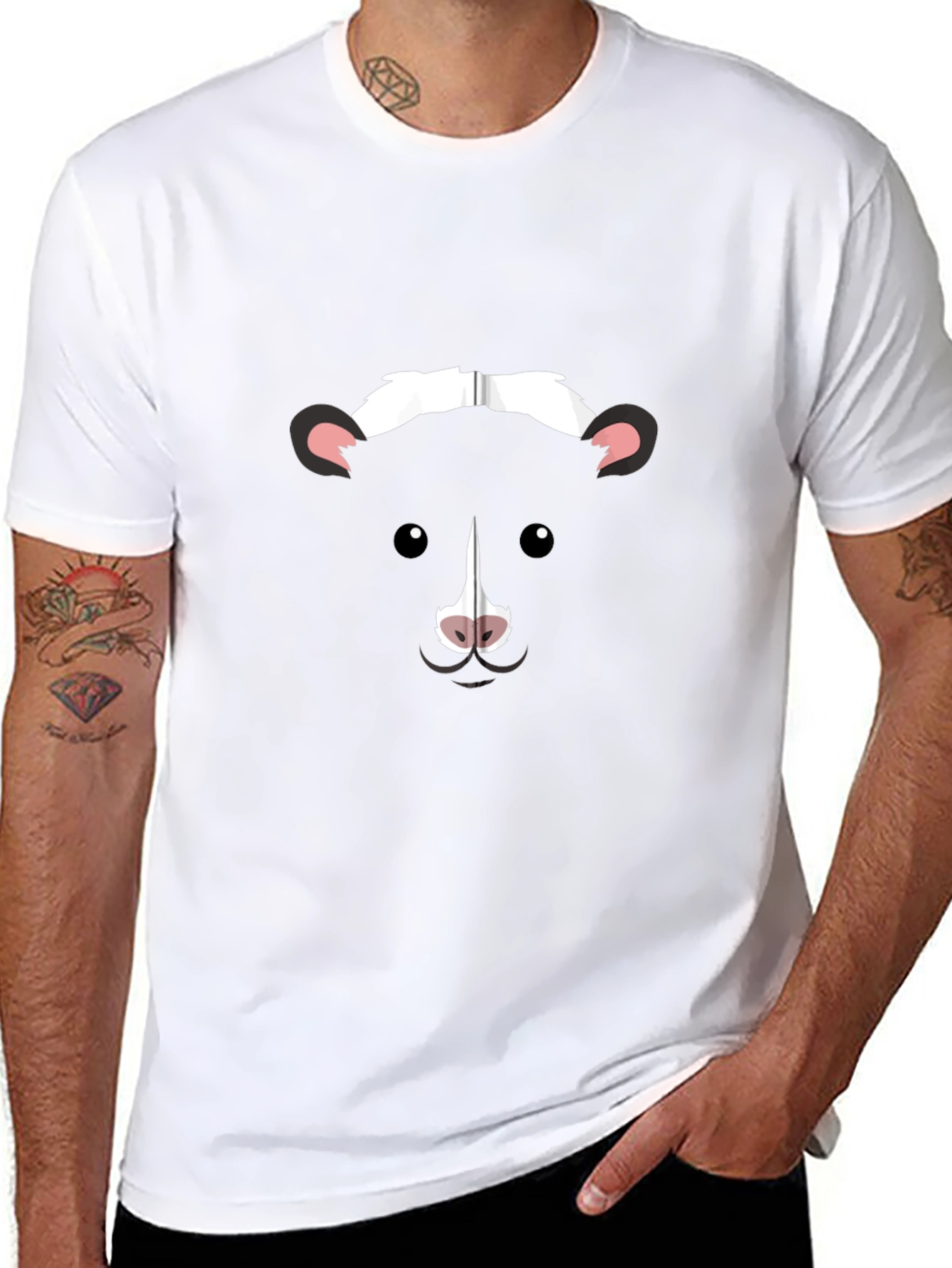 Skunk Face Graphic T-Shirt - Black Cotton Tee