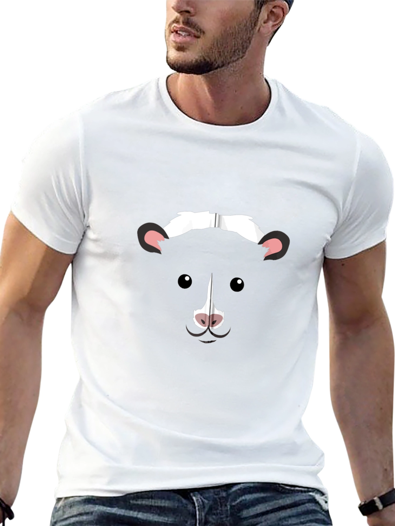 Skunk Face Graphic T-Shirt - Black Cotton Tee