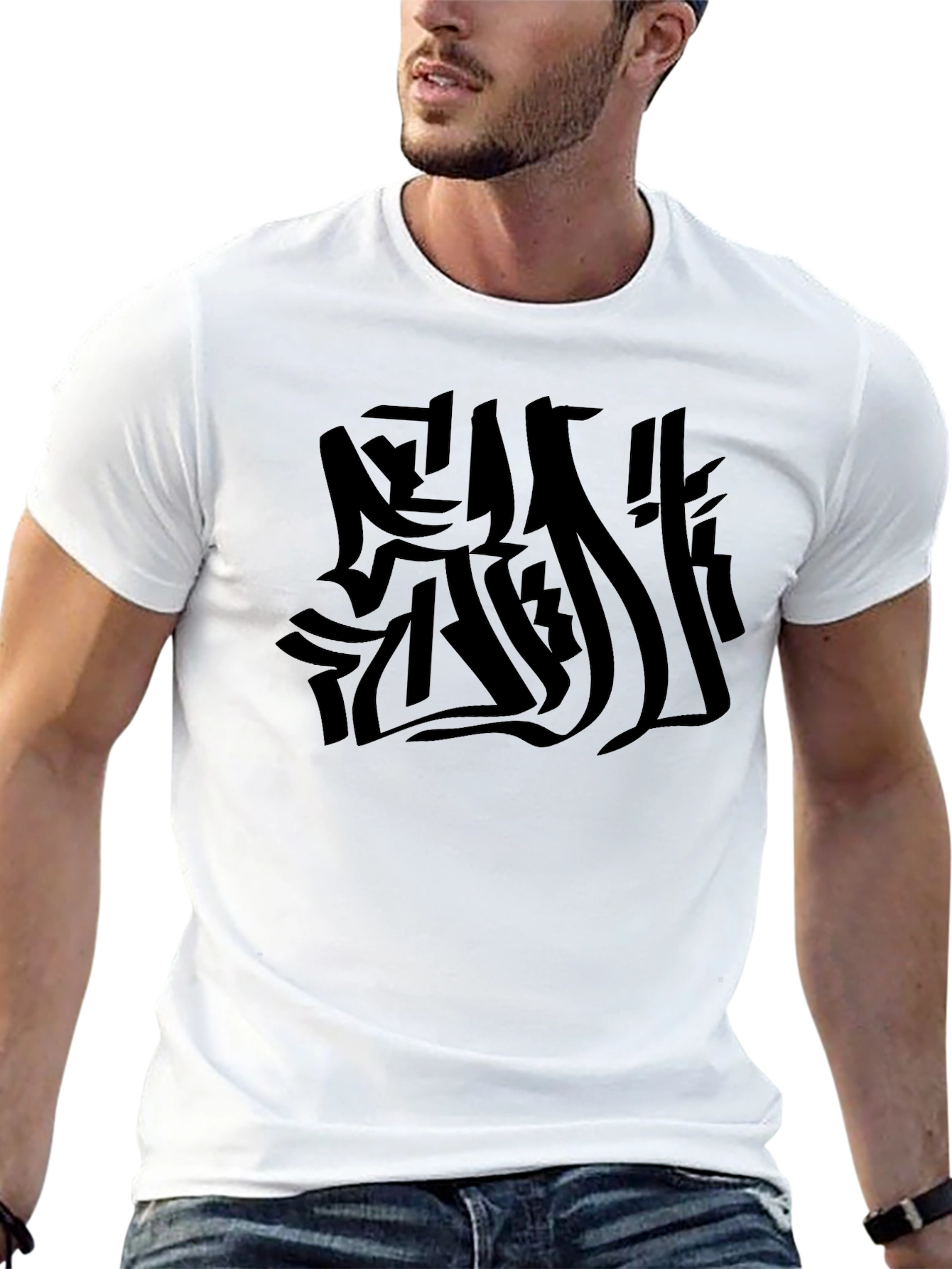 Abstract Graphic Black Tee