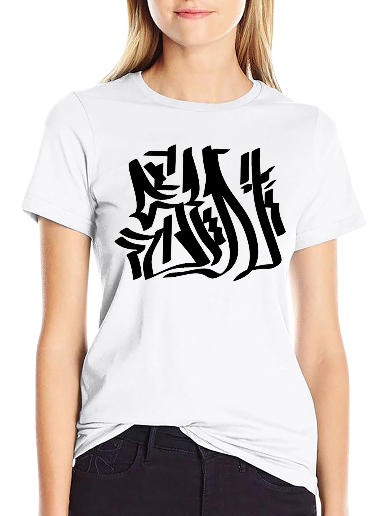 Abstract Graphic Black Tee