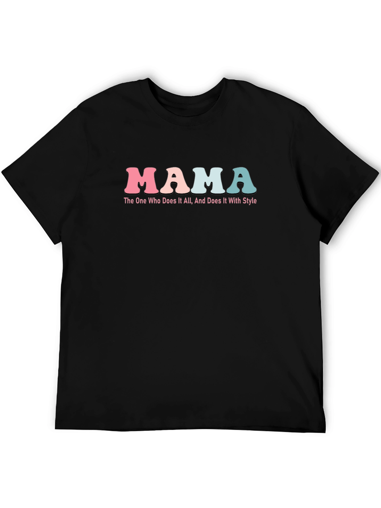 Mama Does It All Black Graphic Tee