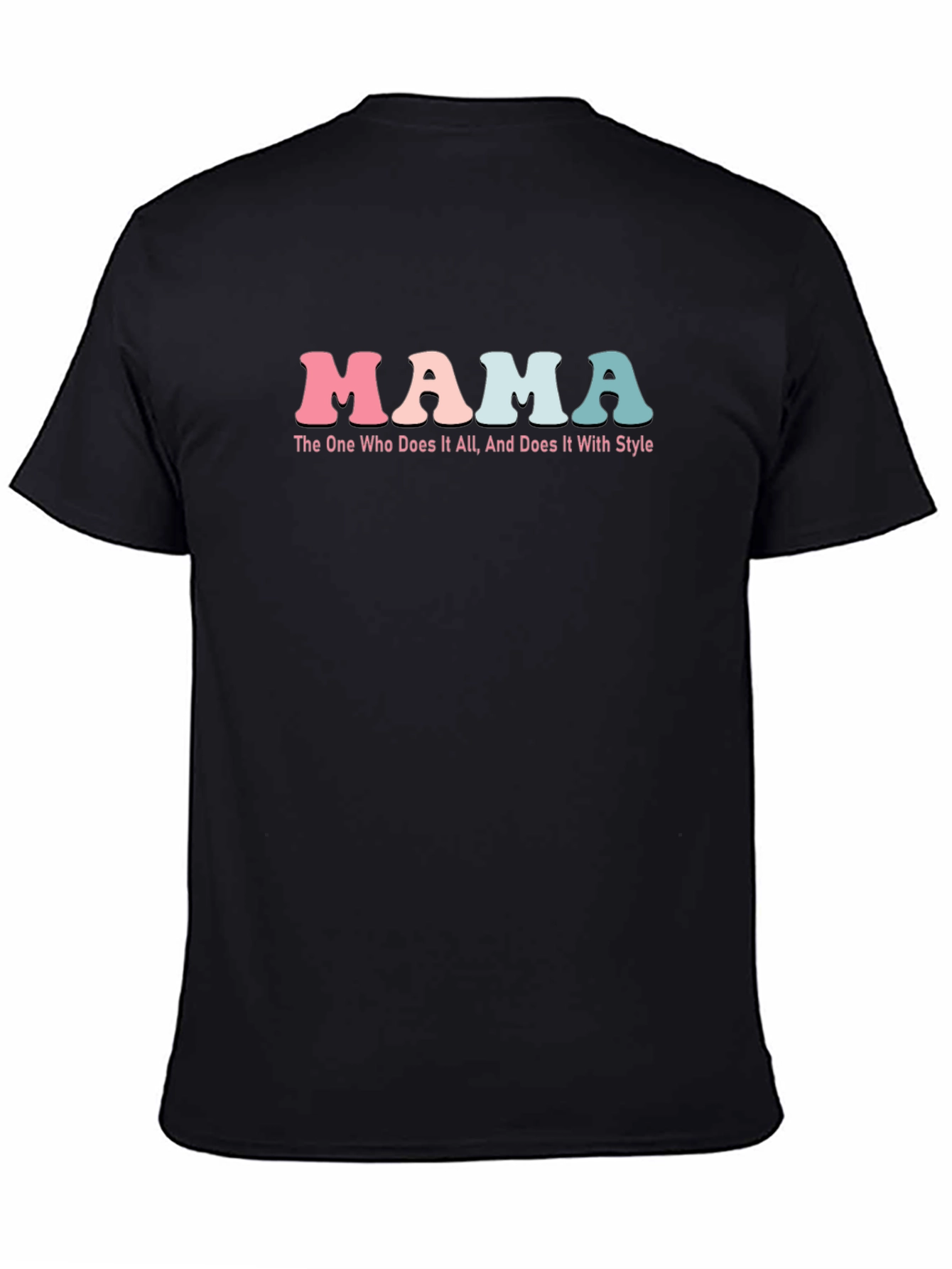 Mama Does It All Black Graphic Tee