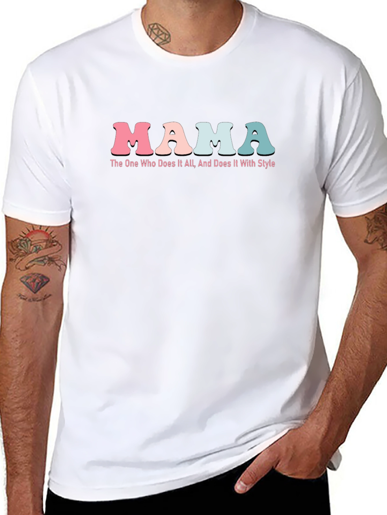 Mama Does It All Black Graphic Tee