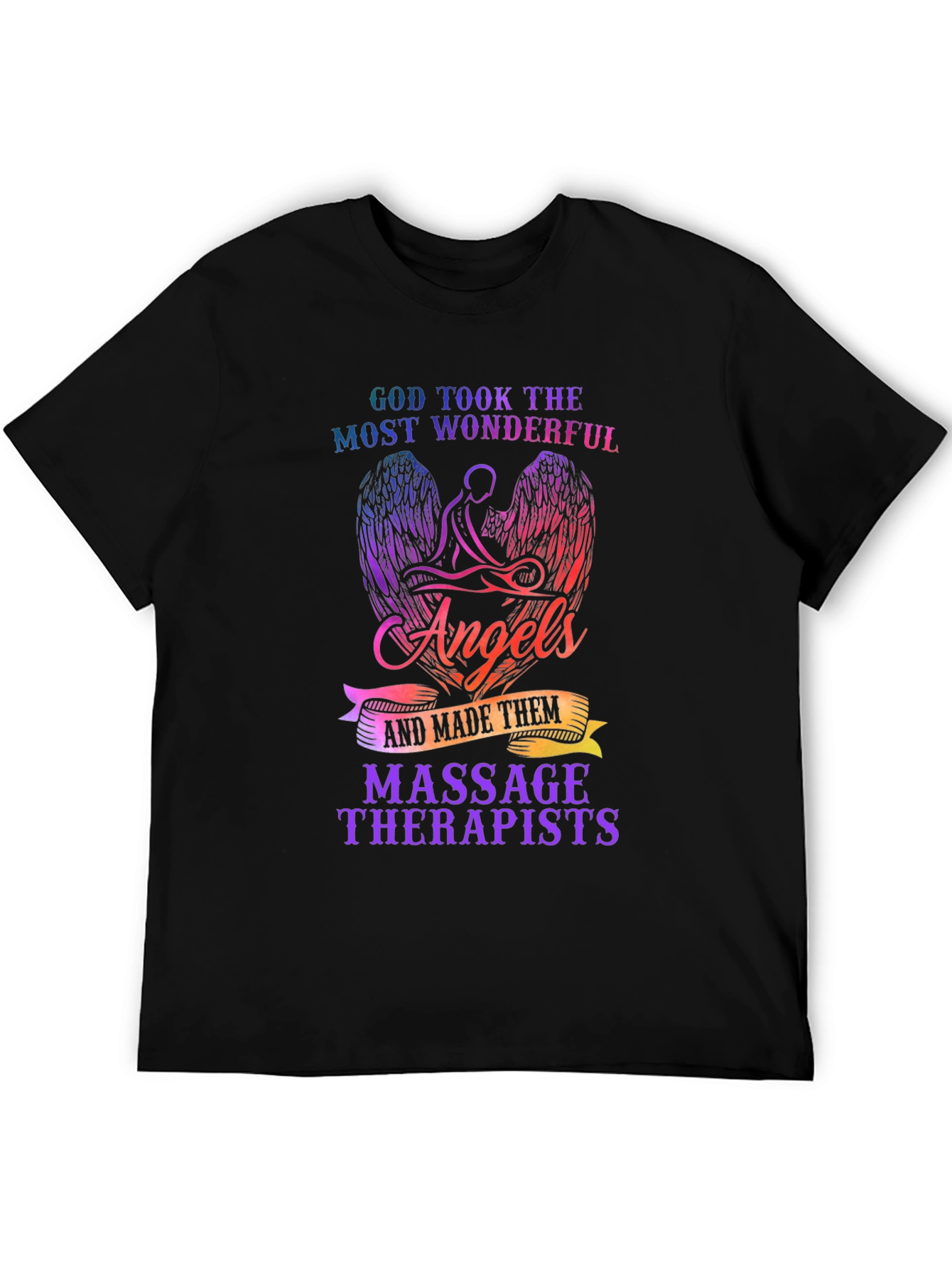 Massage Therapist Angel Wings Graphic T-Shirt