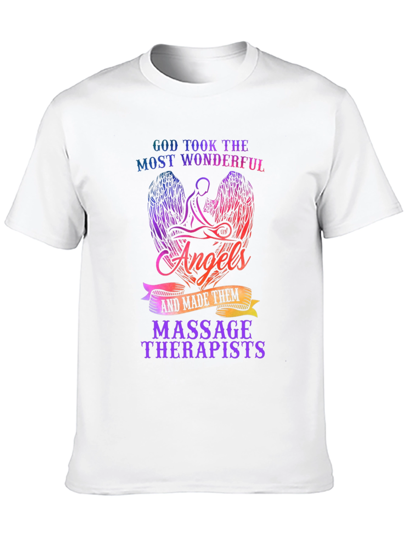 Massage Therapist Angel Wings Graphic T-Shirt