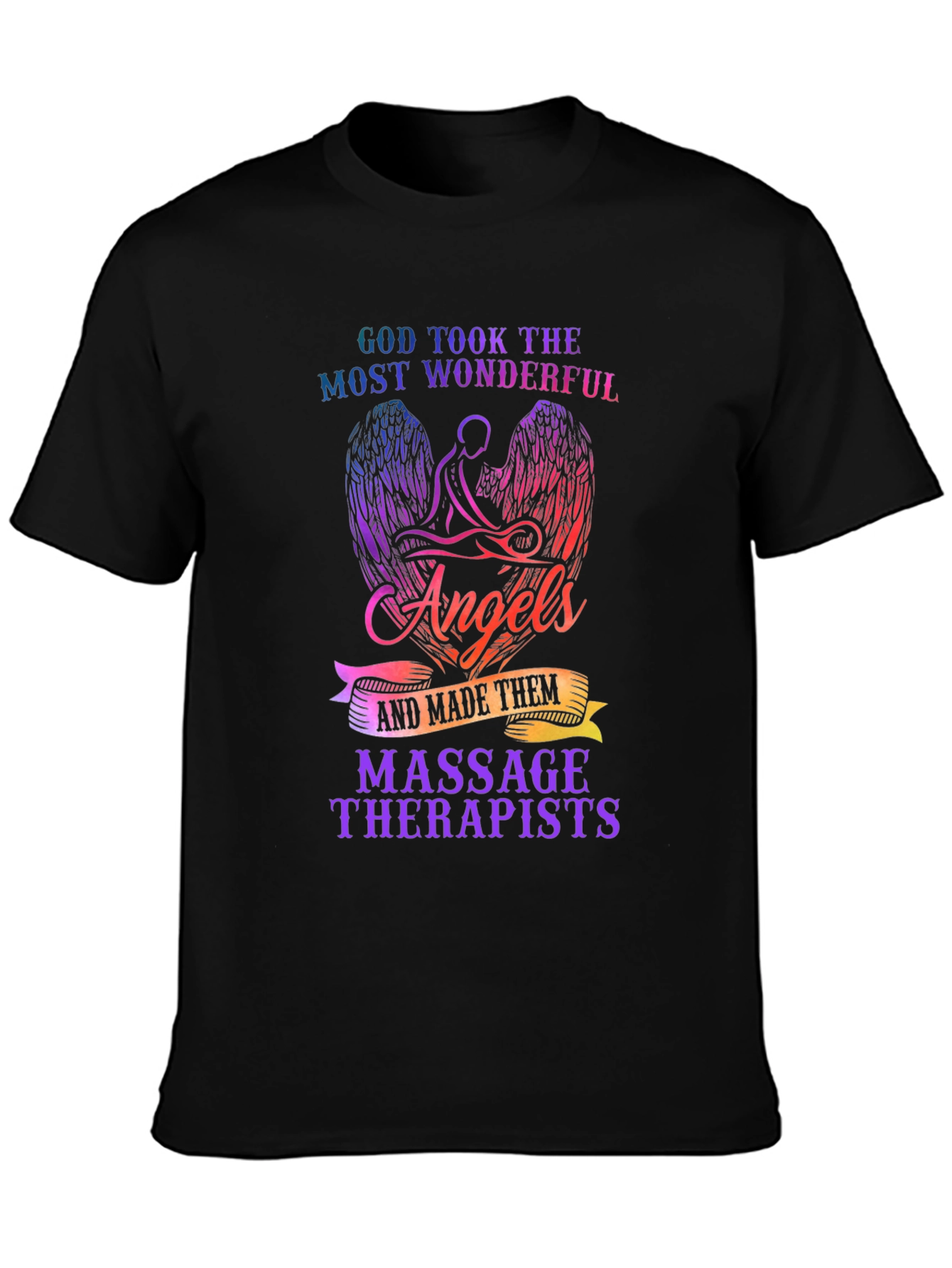 Massage Therapist Angel Wings Graphic T-Shirt
