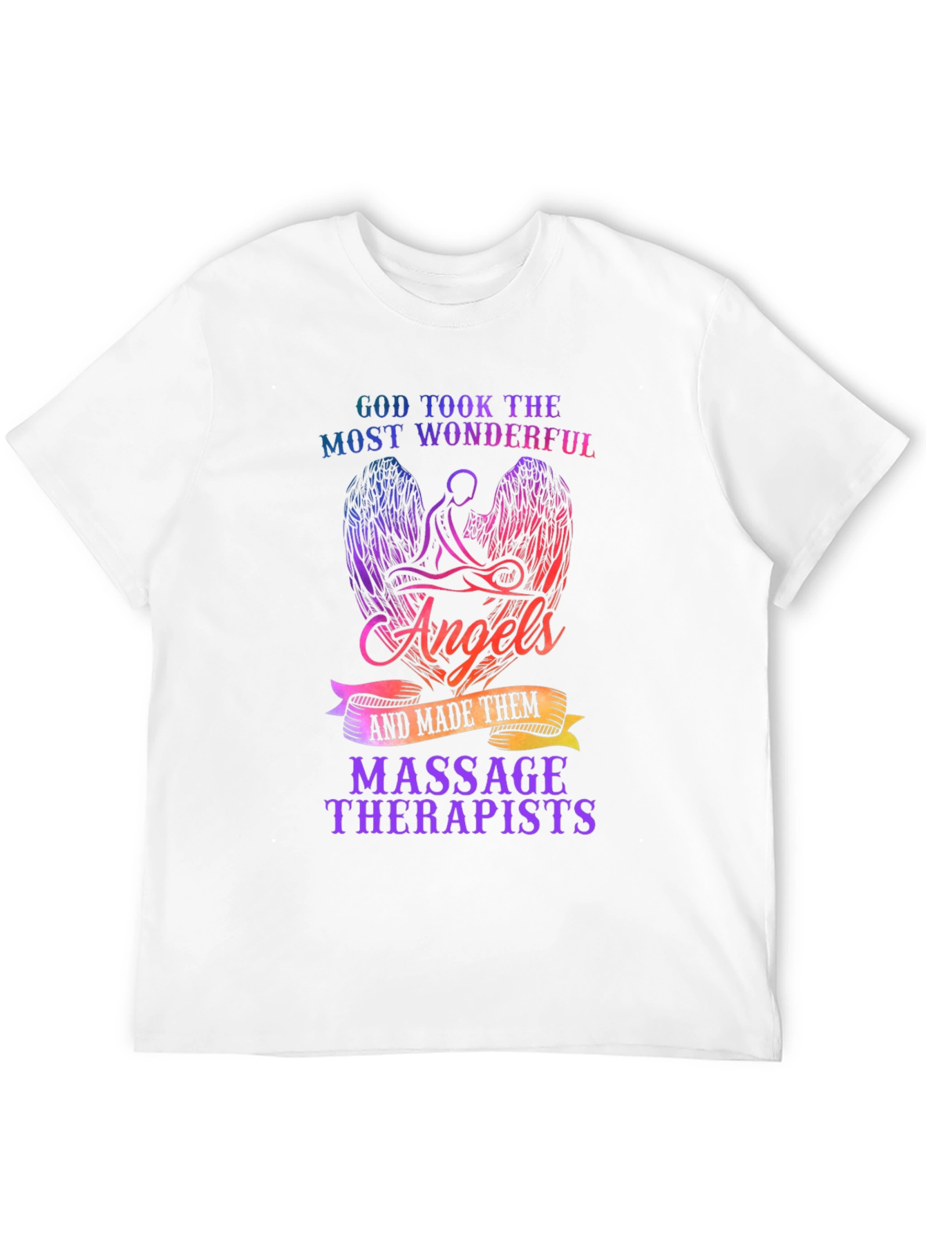 Massage Therapist Angel Wings Graphic T-Shirt