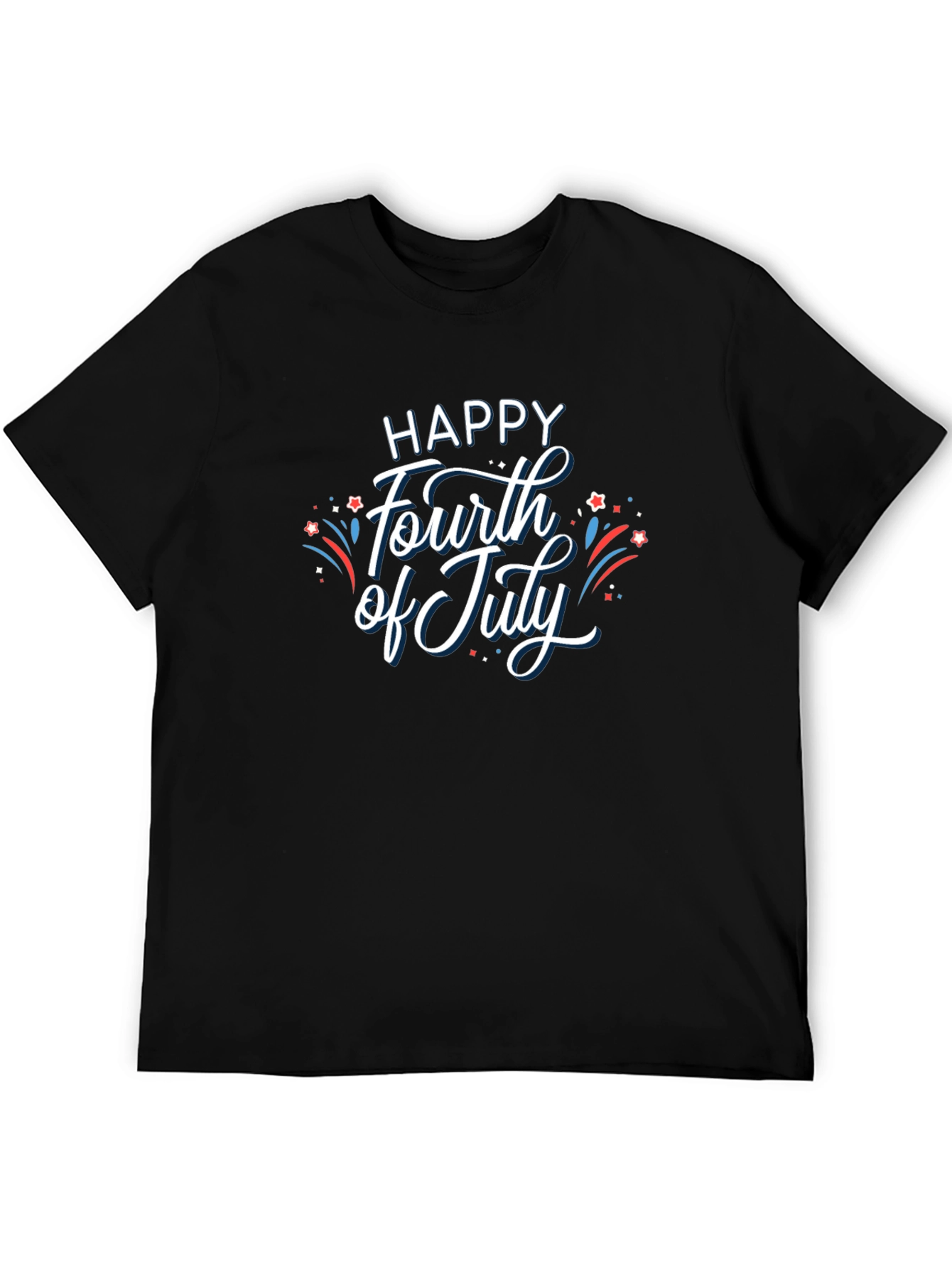 Happy Fourth of July Graphic Tee - Black