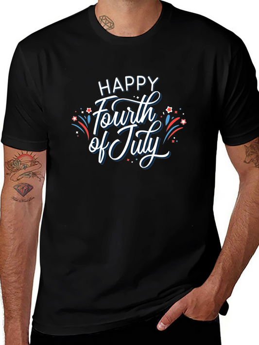 Happy Fourth of July Graphic Tee - Black