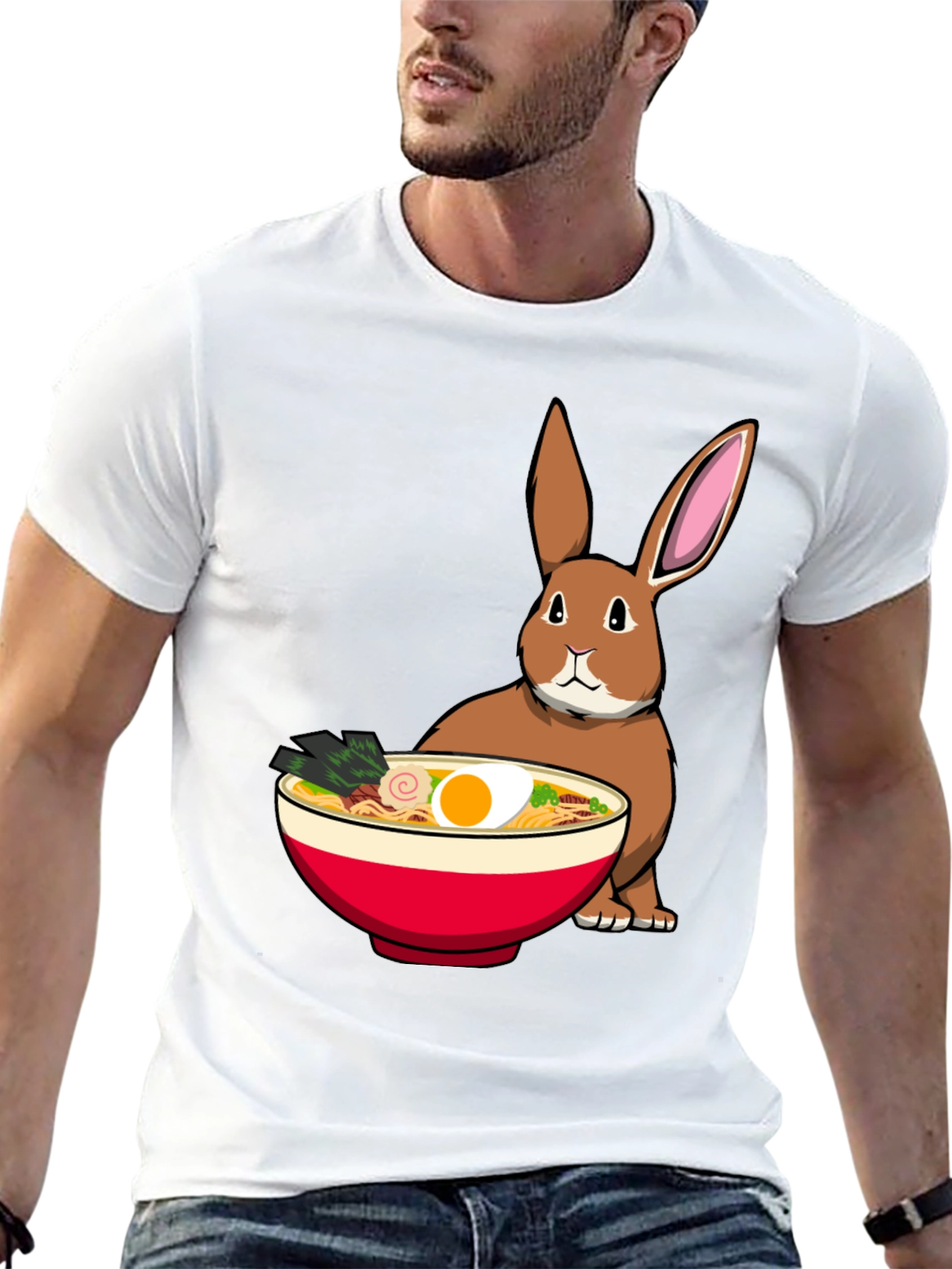 Rabbit Ramen T-Shirt - Cute Anime Foodie Tee