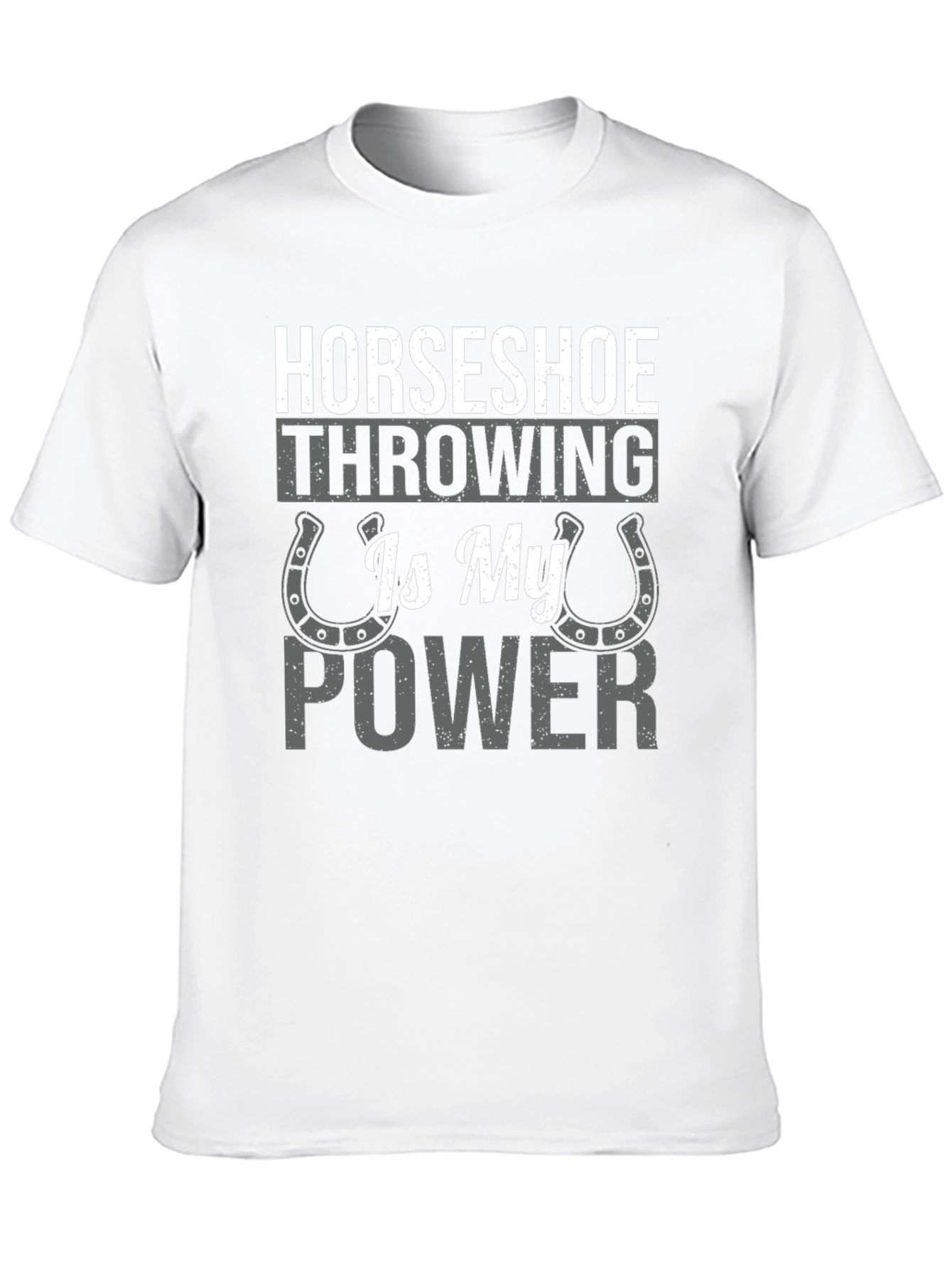Horseshoe Throwing is My Power Black Graphic T-Shirt