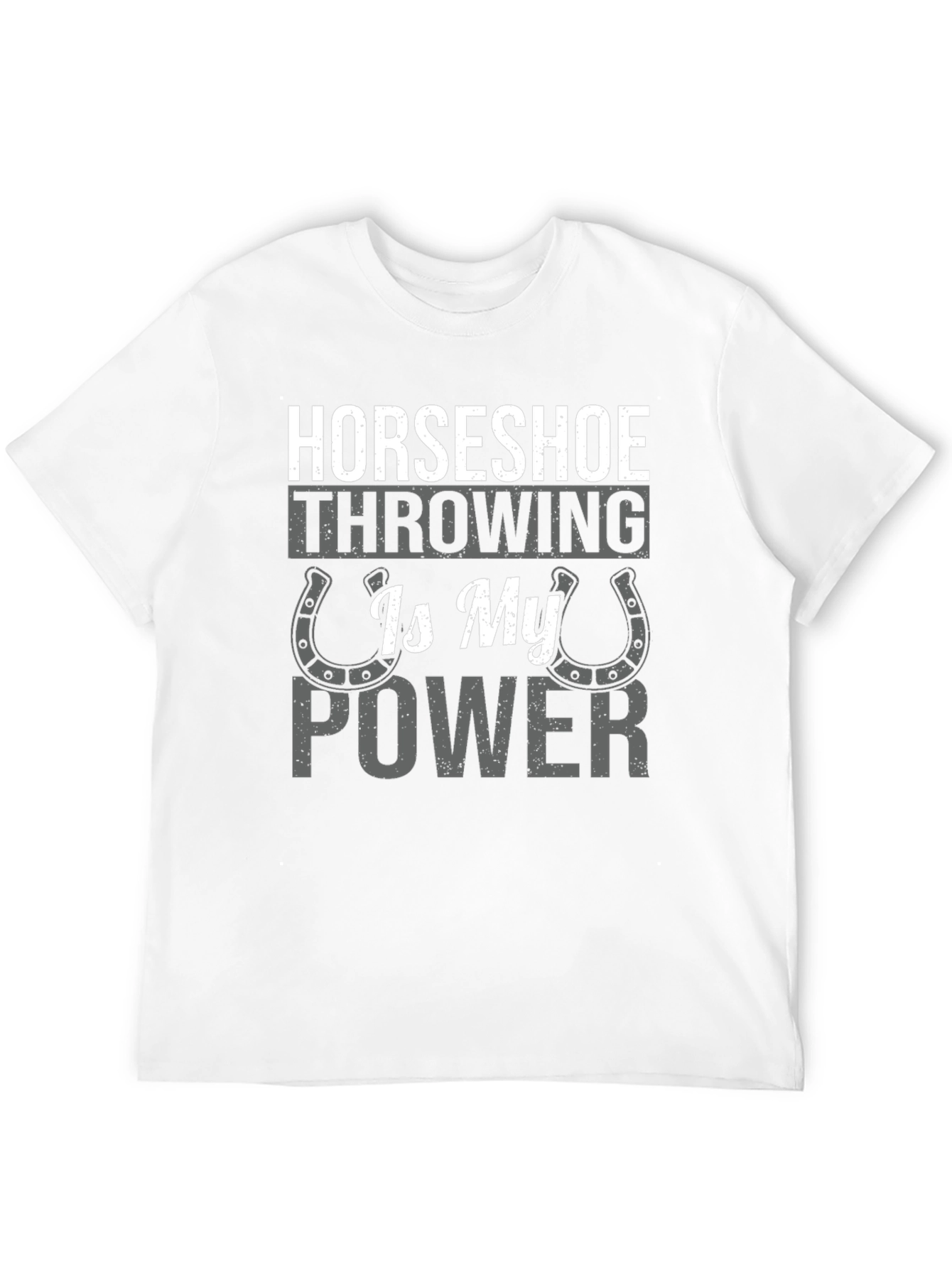 Horseshoe Throwing is My Power Black Graphic T-Shirt