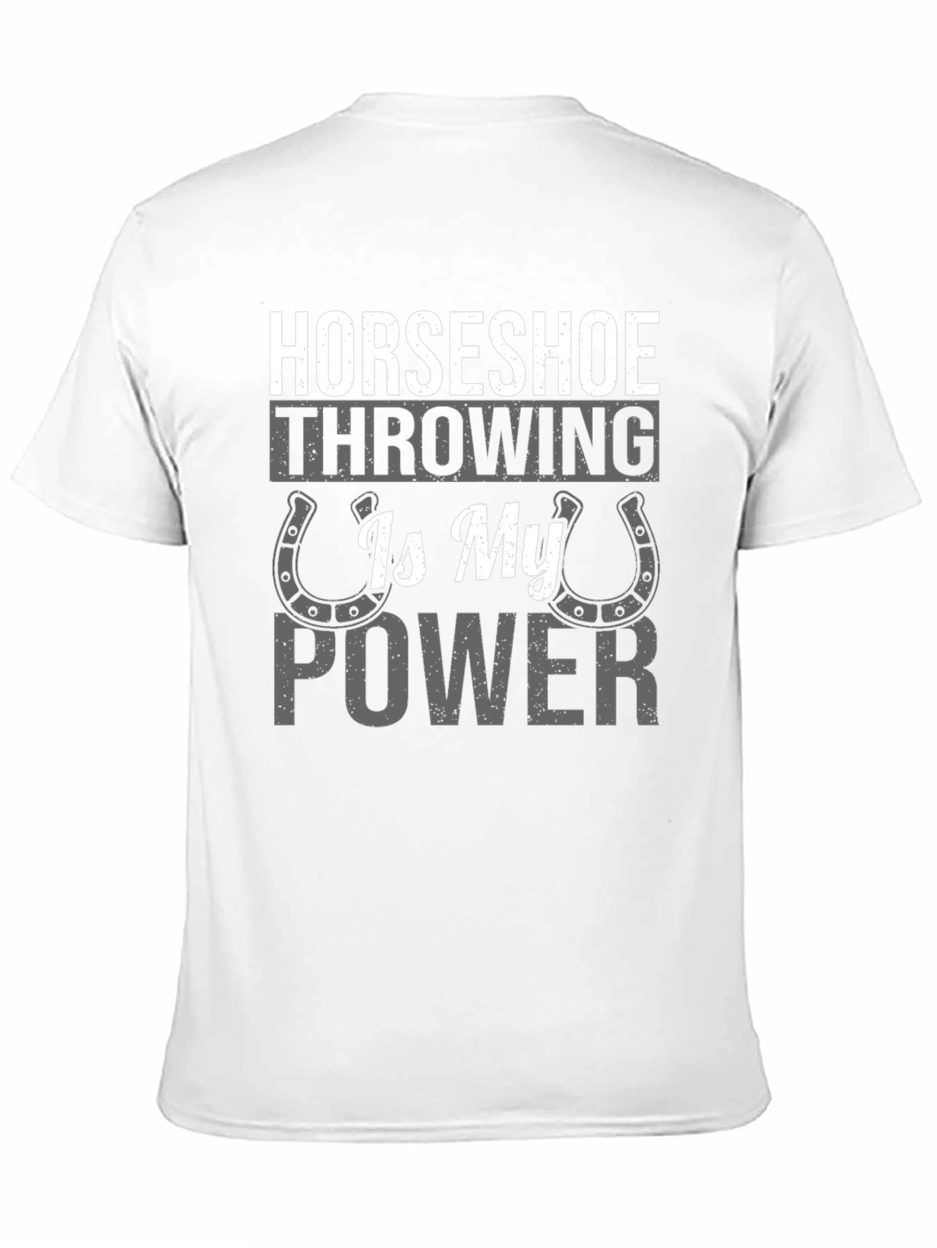 Horseshoe Throwing is My Power Black Graphic T-Shirt