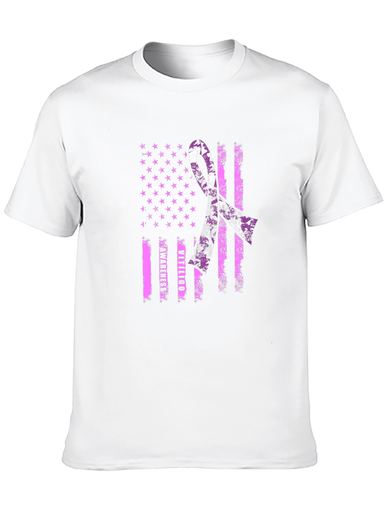 Vitiligo Awareness T-Shirt - American Flag Design