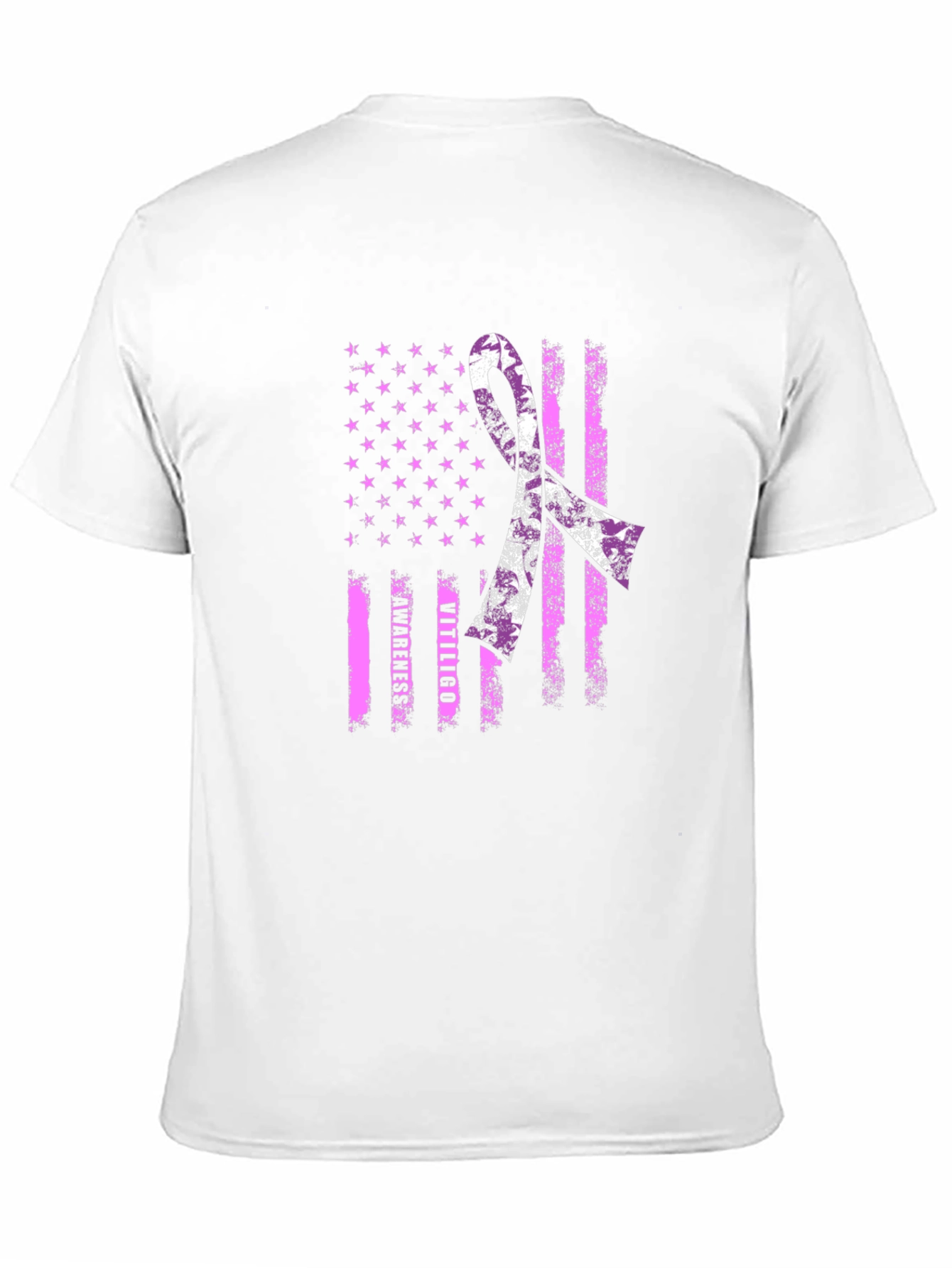 Vitiligo Awareness T-Shirt - American Flag Design