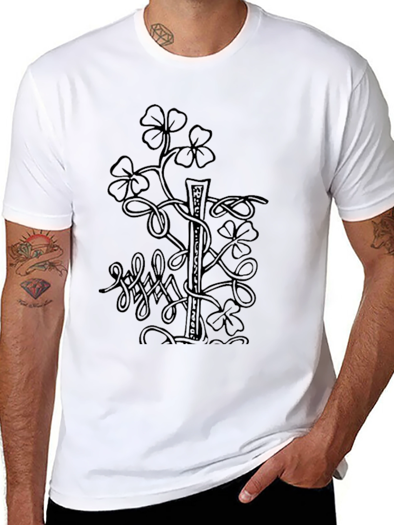 Clover Graphic Print Tee - Lucky Shamrock Shirt