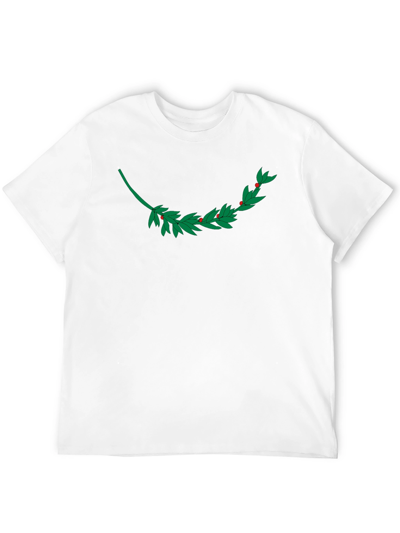 Black T-Shirt with Laurel Branch Design