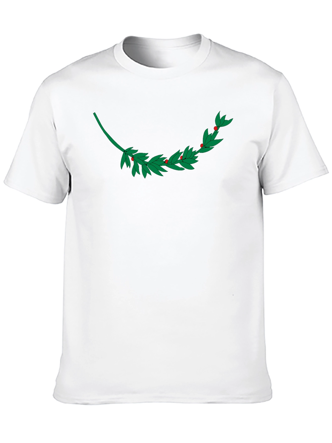 Black T-Shirt with Laurel Branch Design