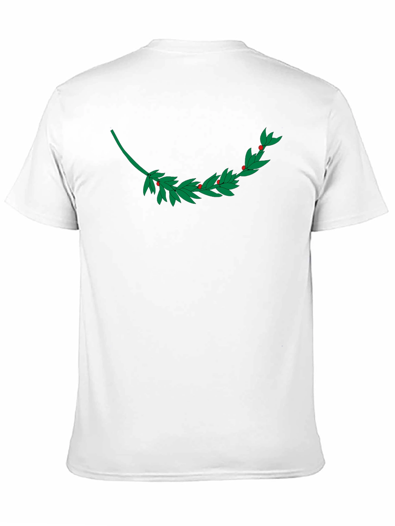 Black T-Shirt with Laurel Branch Design