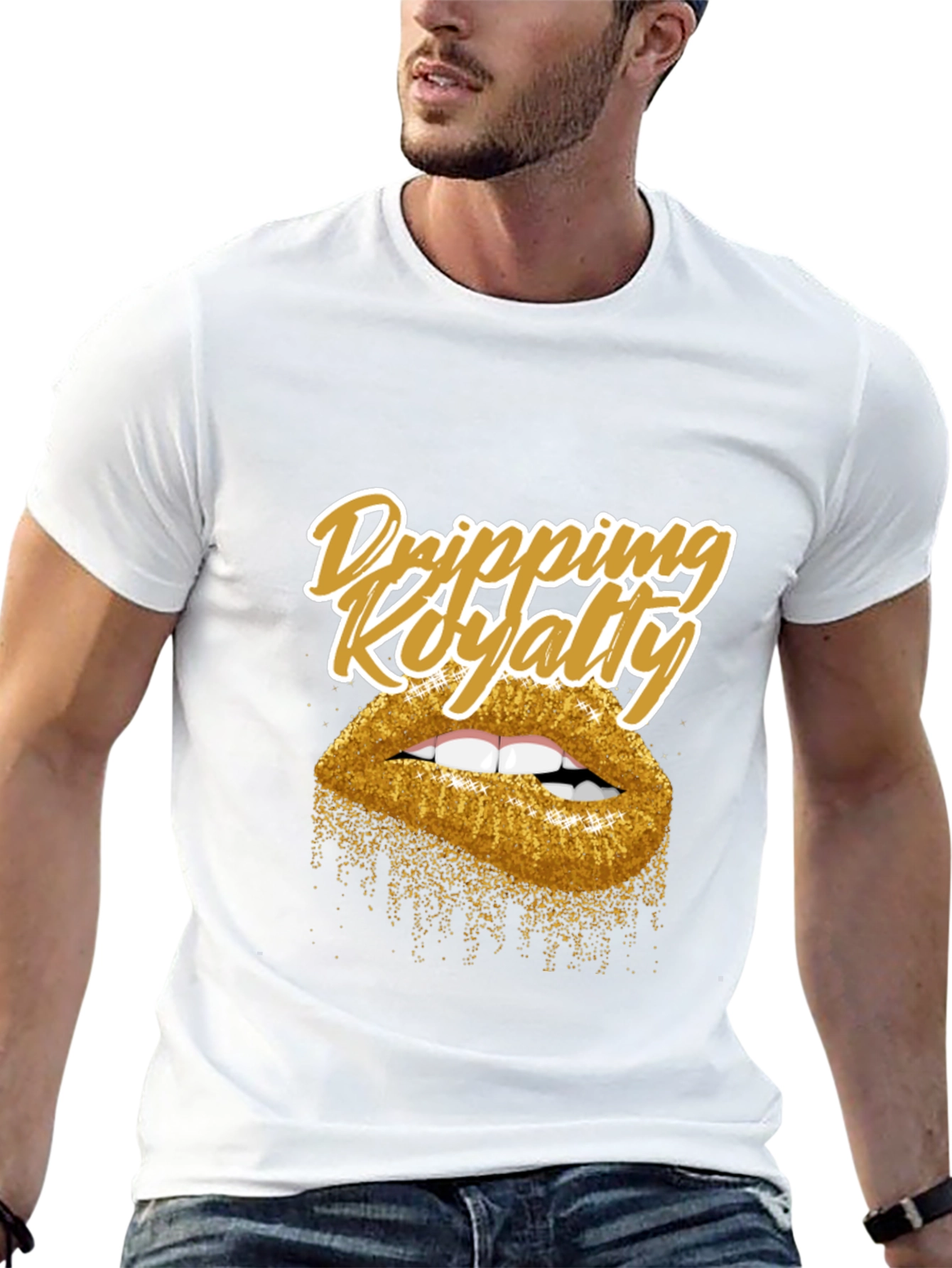 Dripping Royalty Gold Lips Graphic Tee