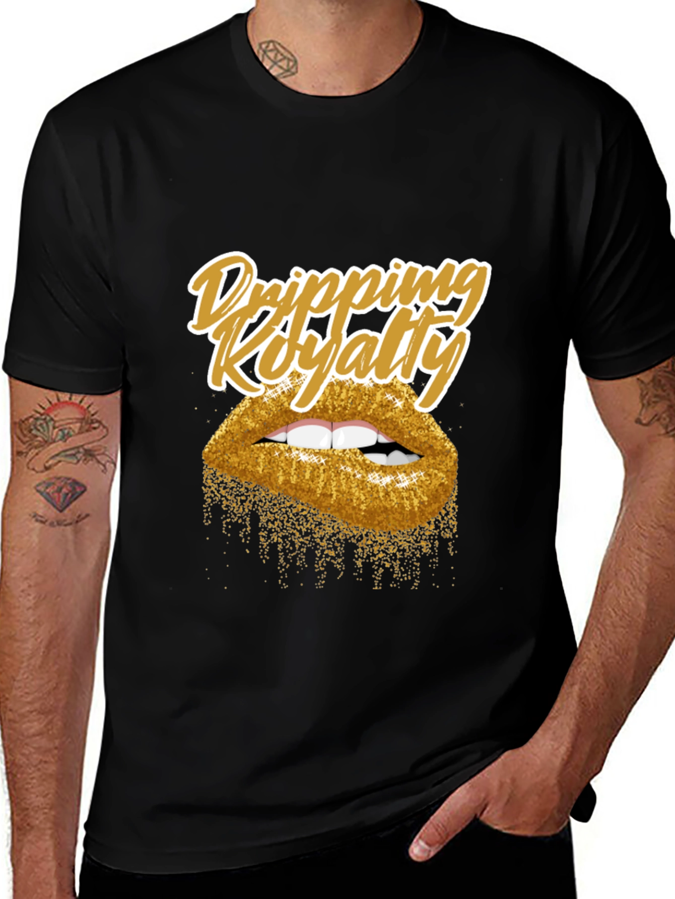 Dripping Royalty Gold Lips Graphic Tee