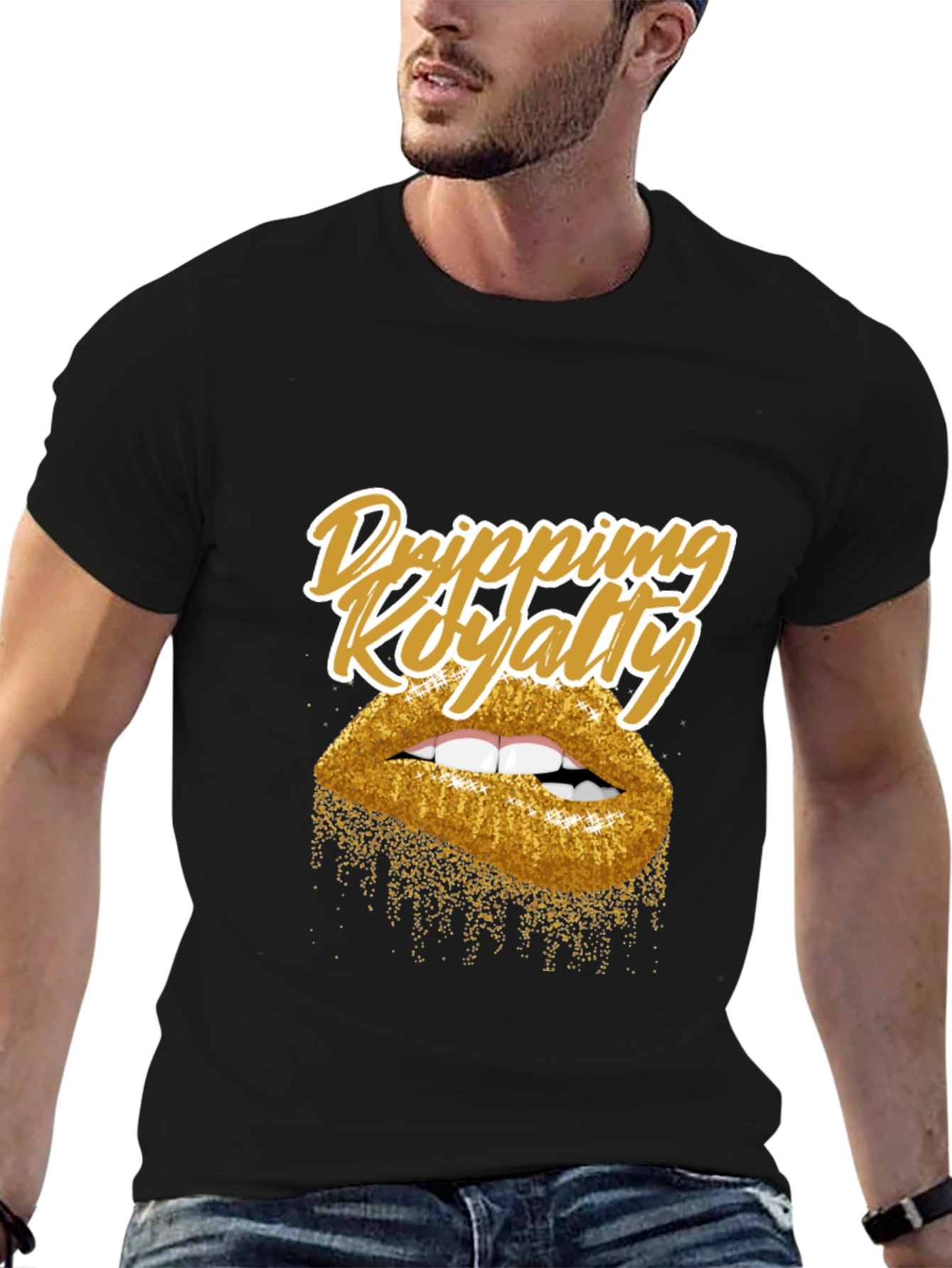 Dripping Royalty Gold Lips Graphic Tee