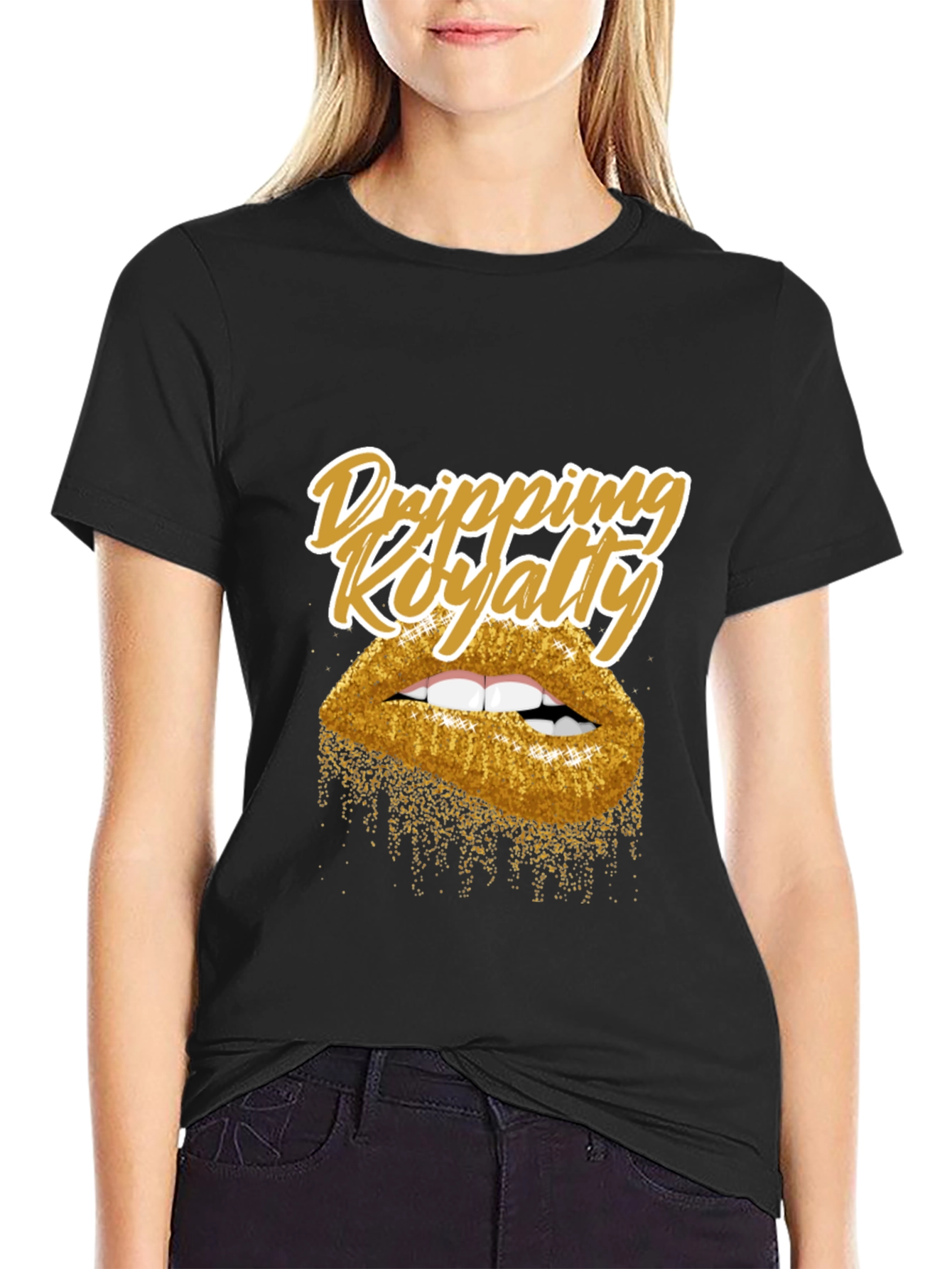 Dripping Royalty Gold Lips Graphic Tee