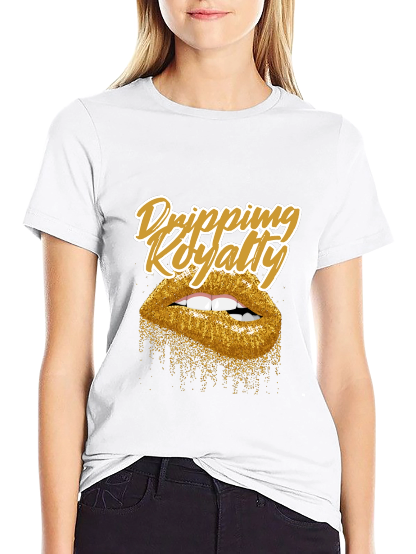 Dripping Royalty Gold Lips Graphic Tee