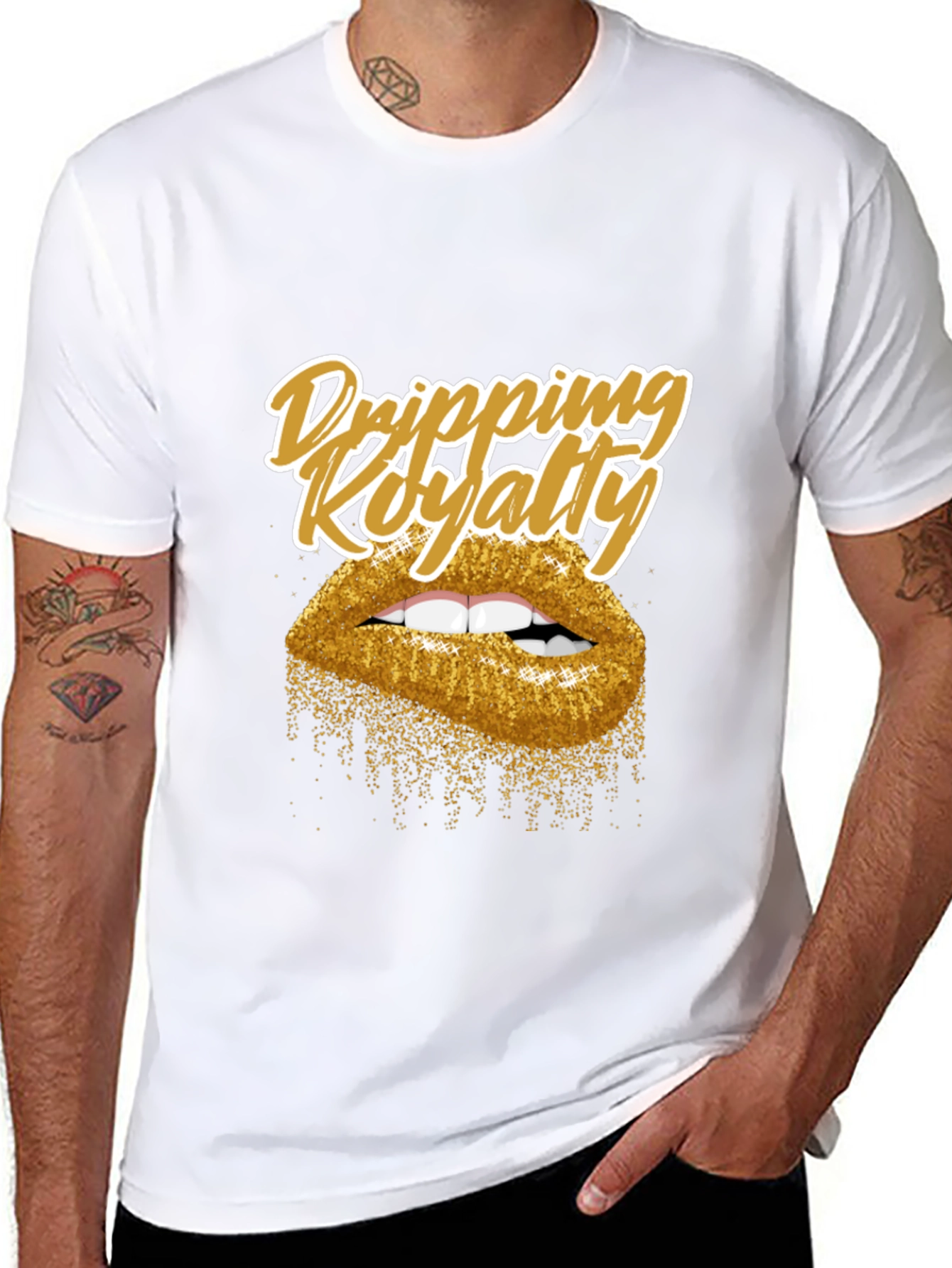 Dripping Royalty Gold Lips Graphic Tee