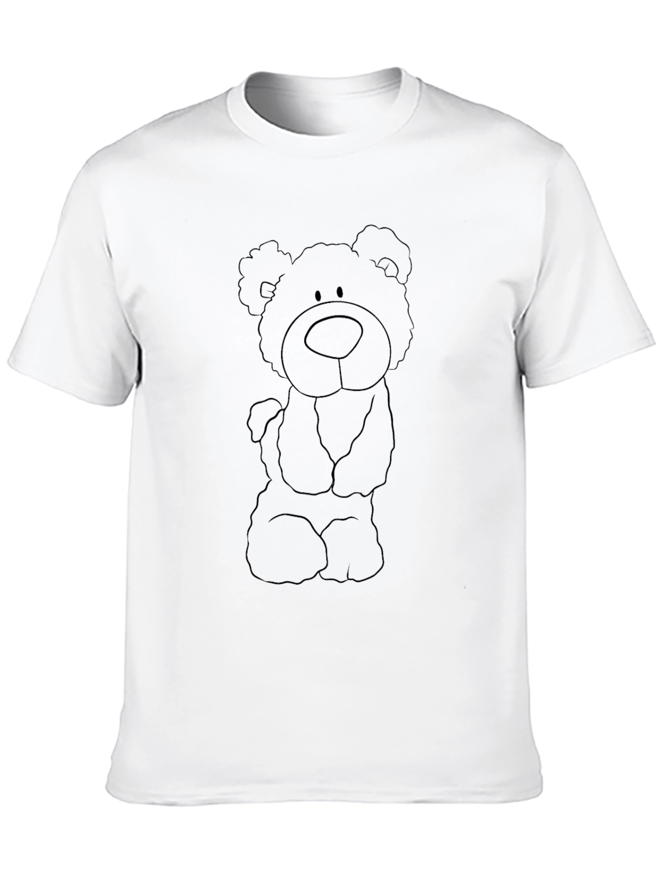 Cute Teddy Bear Graphic Black T-Shirt