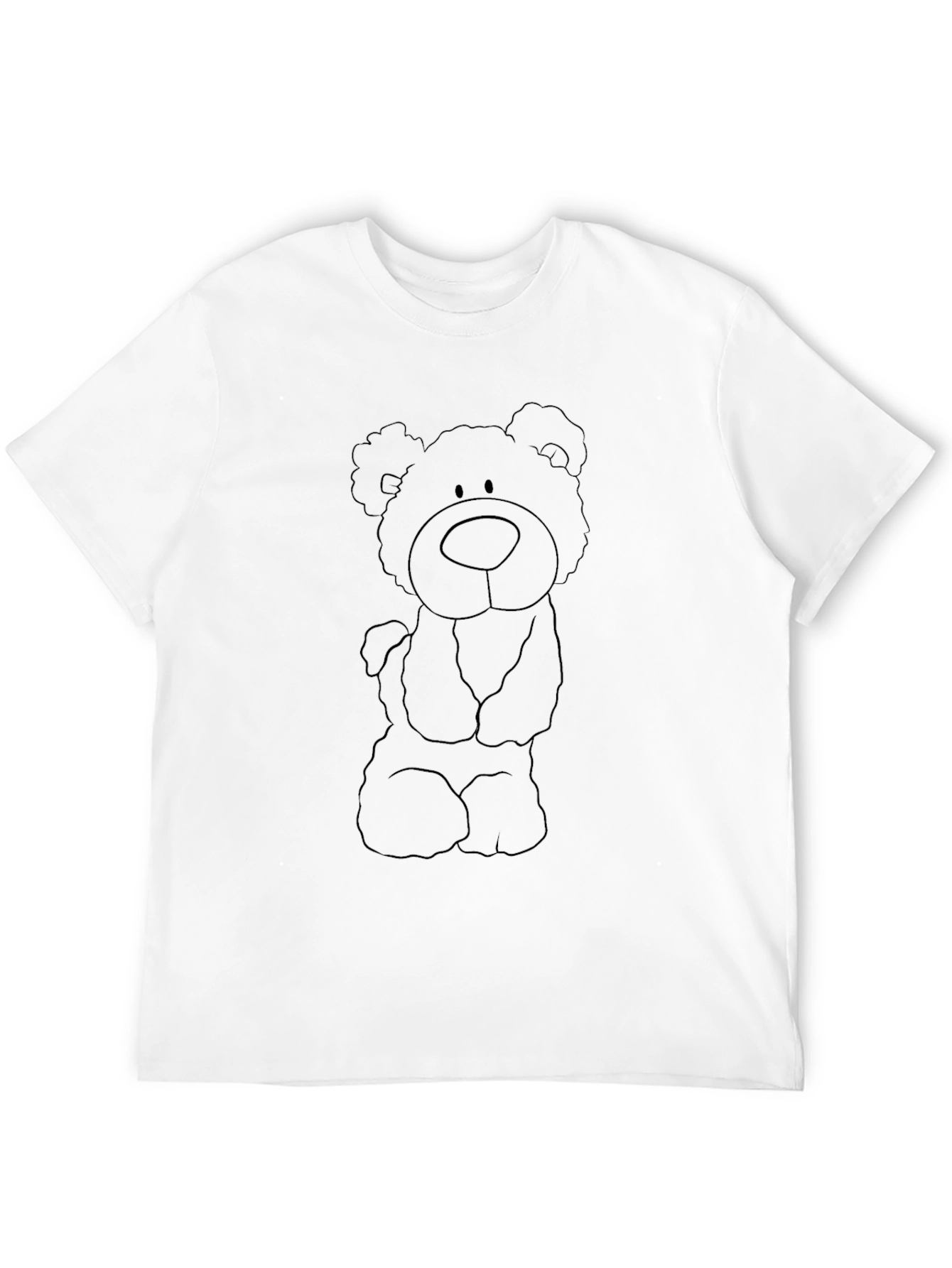 Cute Teddy Bear Graphic Black T-Shirt