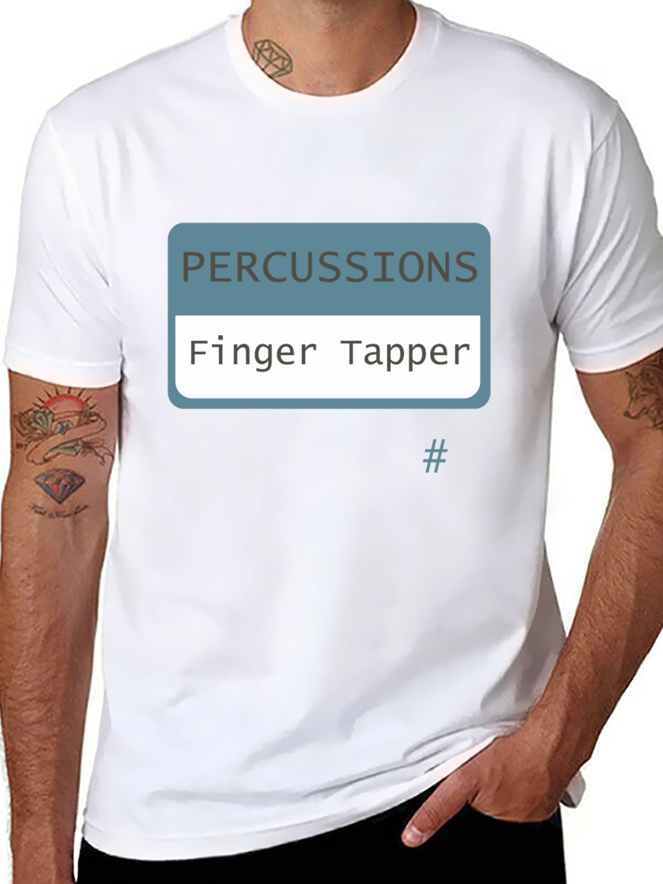 Finger Tapper Percussionist Black T-Shirt