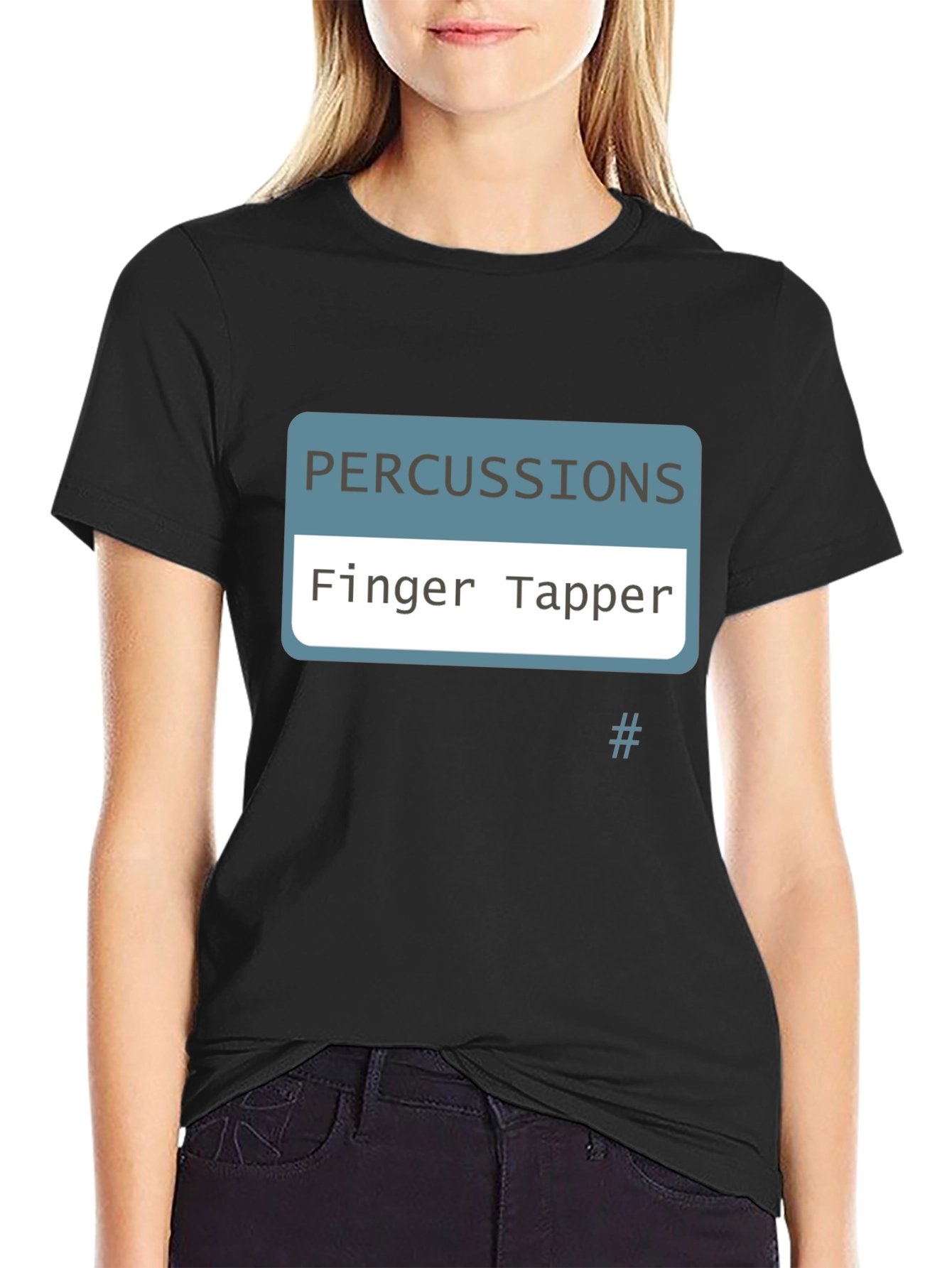 Finger Tapper Percussionist Black T-Shirt