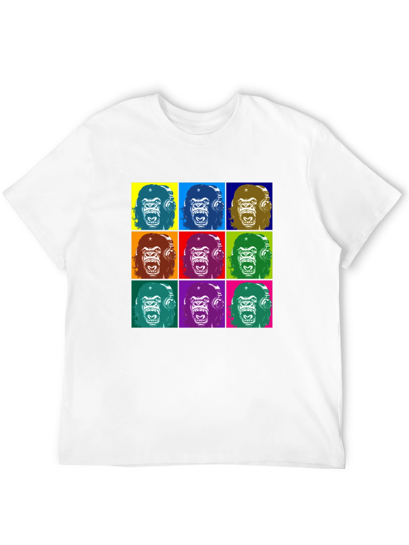 Pop Art Gorilla Graphic T-Shirt - Black