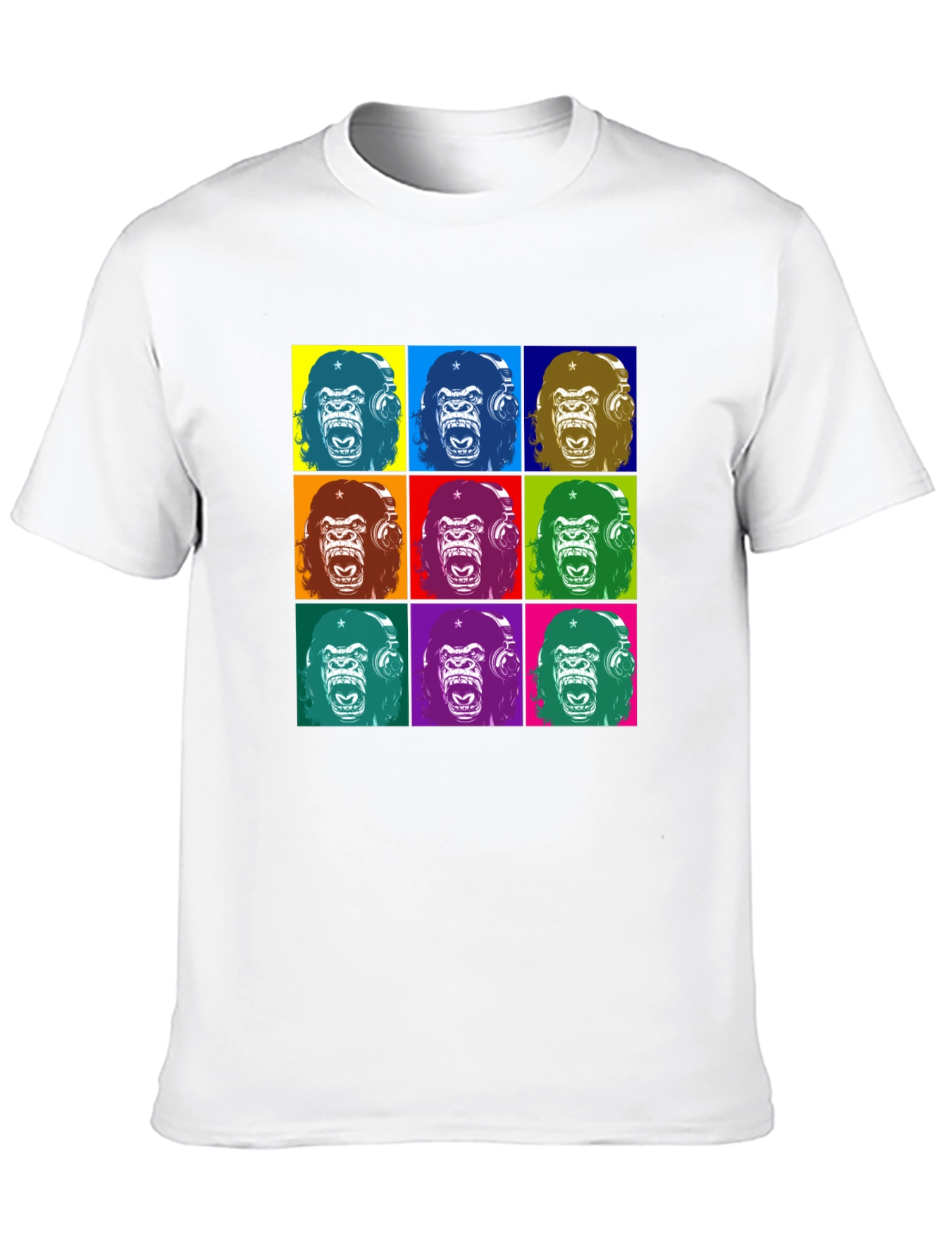 Pop Art Gorilla Graphic T-Shirt - Black