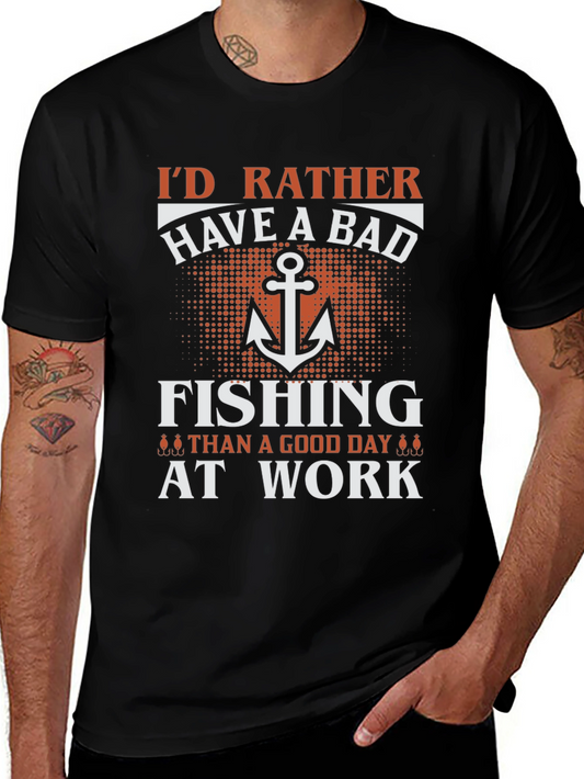 Funny Fishing T-Shirt - Id Rather Be Fishing