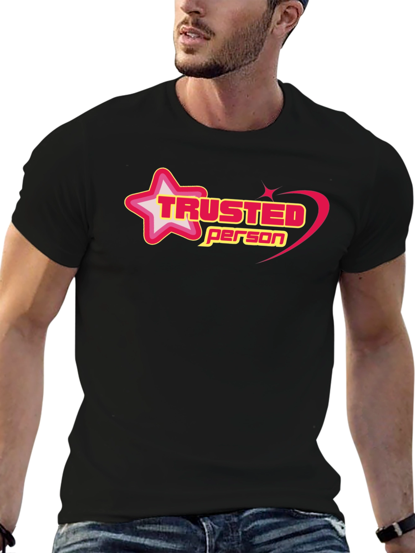 Trusted Person Graphic Black T-Shirt