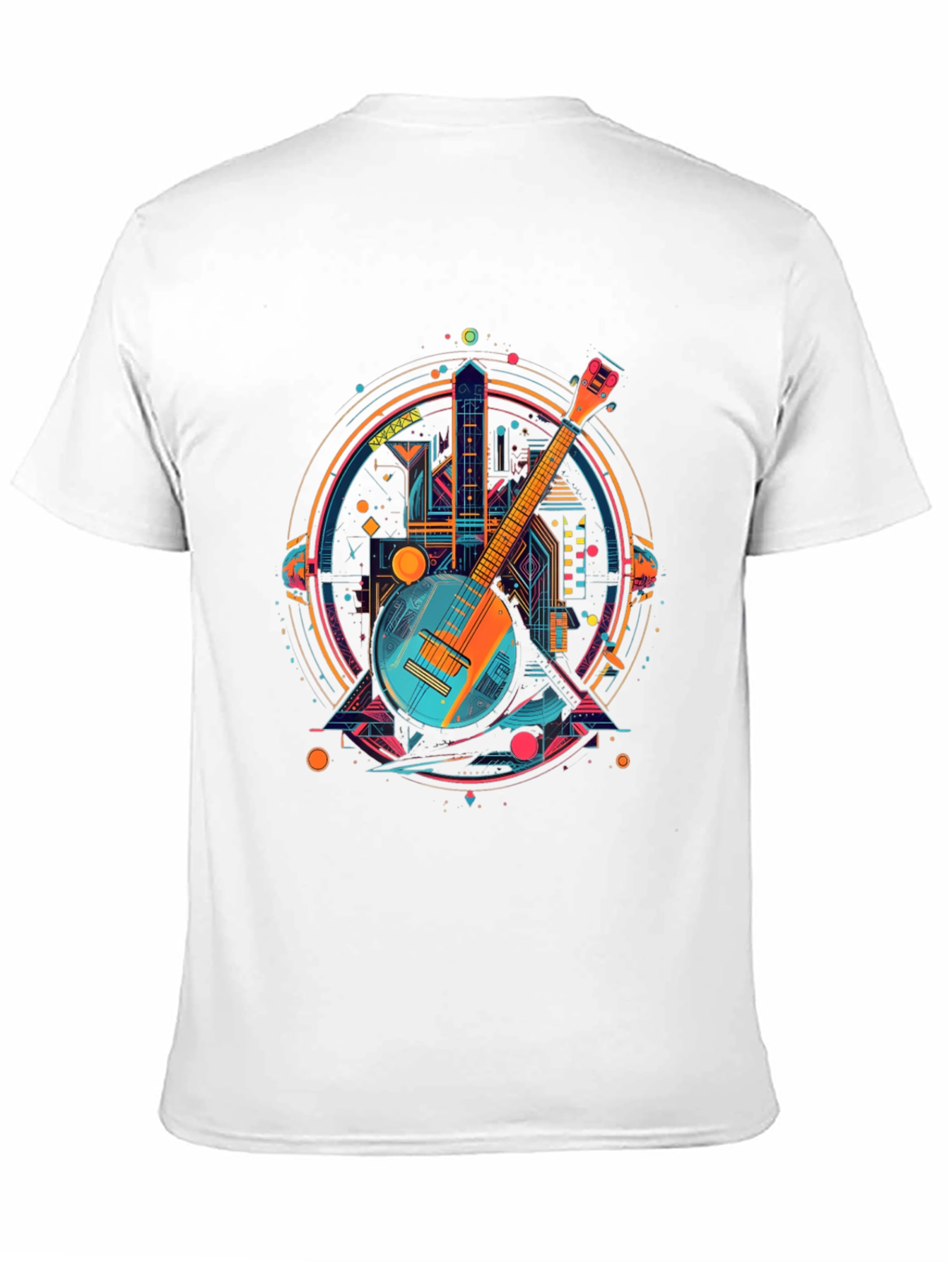 Neon Banjo Graphic T-Shirt - Unique Music Design