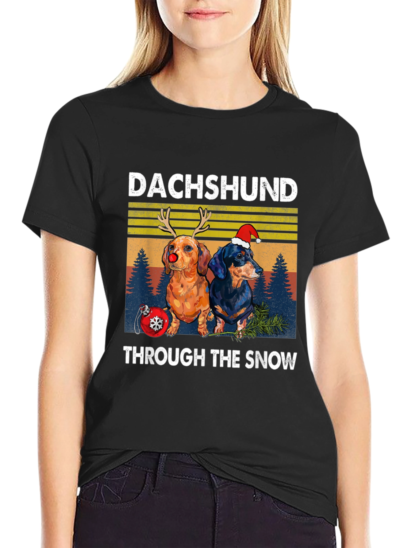 Dachshund Through the Snow Graphic Tee