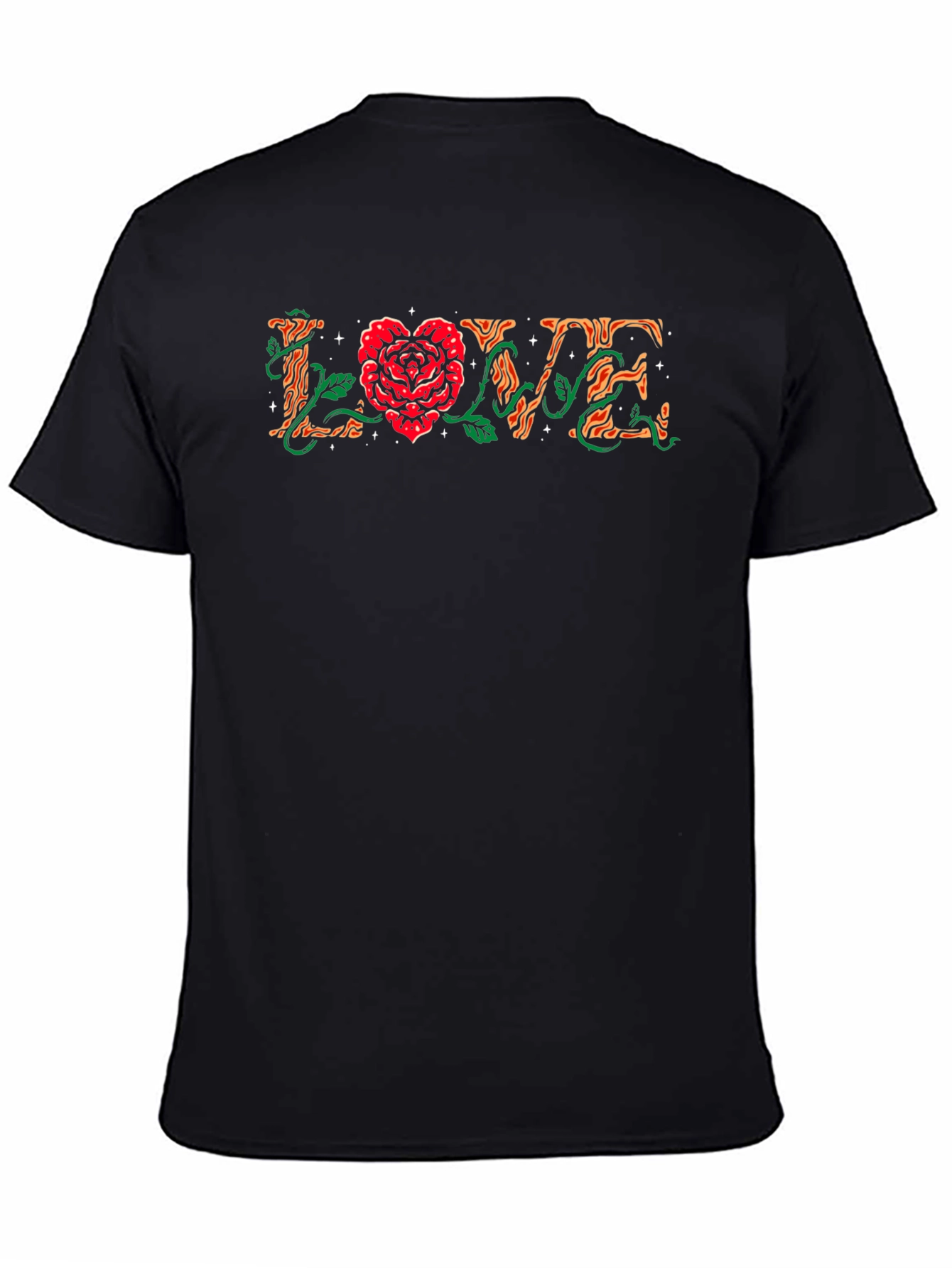 Love Rose Graphic Black Tee