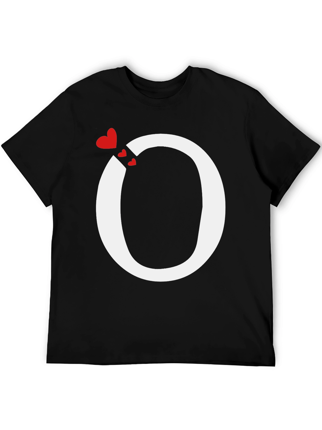 Letter O Hearts Graphic T-Shirt